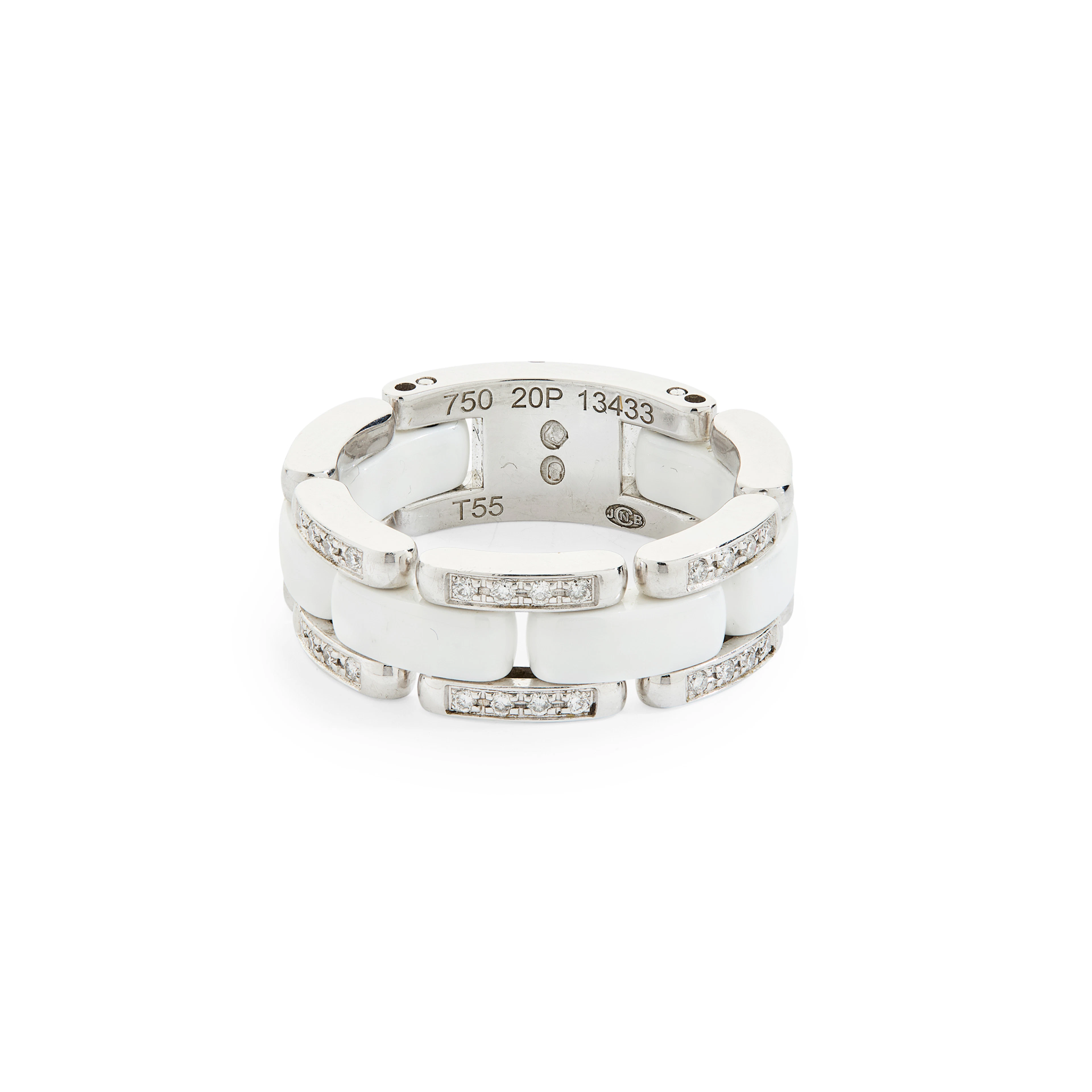 Chanel: A diamond and white ceramic 'Ultra' ring