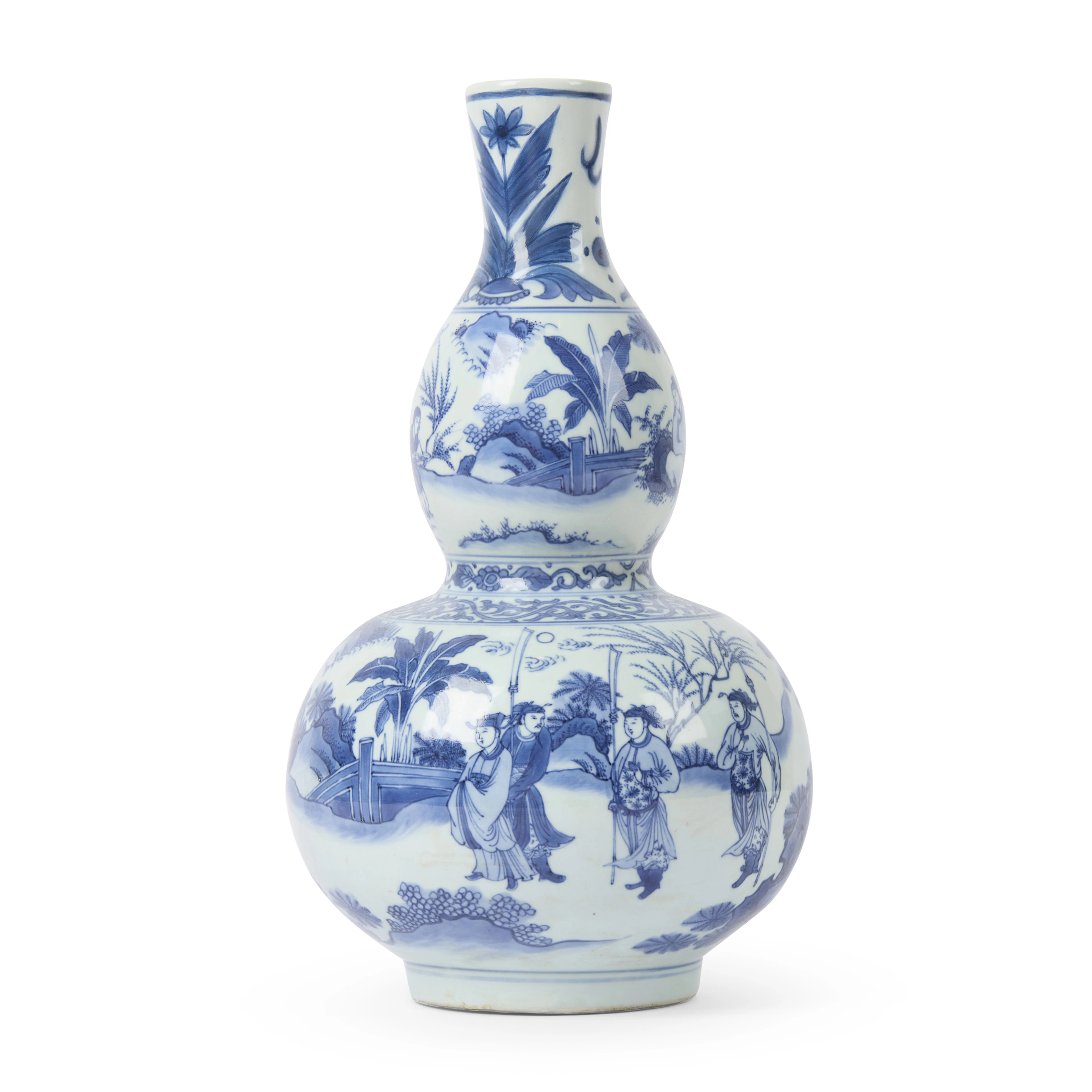 CHINESE BLUE AND WHITE 'DOUBLE GOURD' VASE