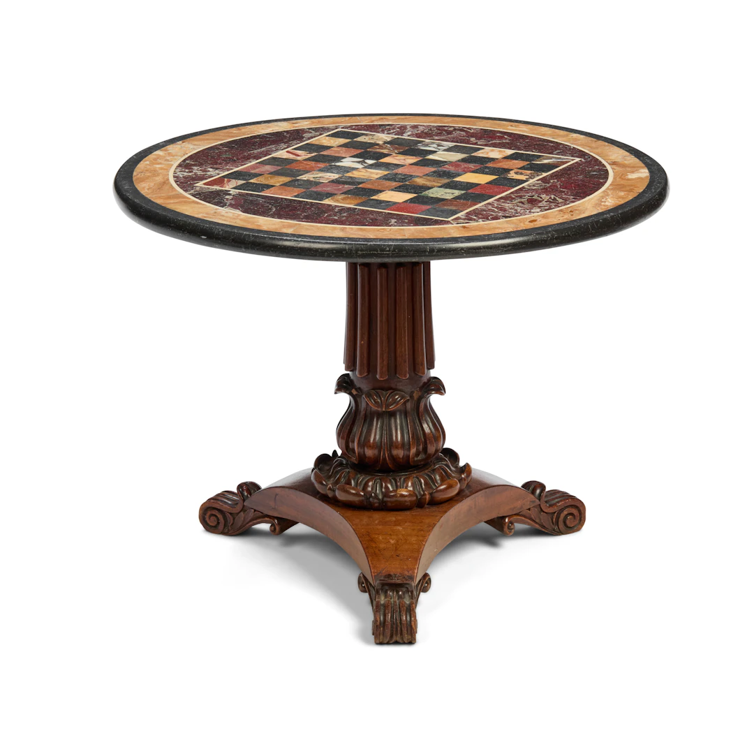 VICTORIAN SPECIMEN MARBLE AND MAHOGANY LOW TABLE