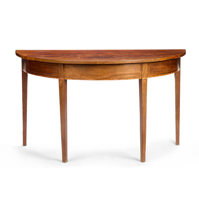 SCOTTISH GEORGE III MAHOGANY DEMI-LUNE SIDE TABLE