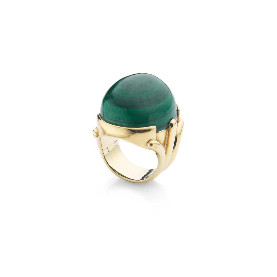 A malachite dress ring