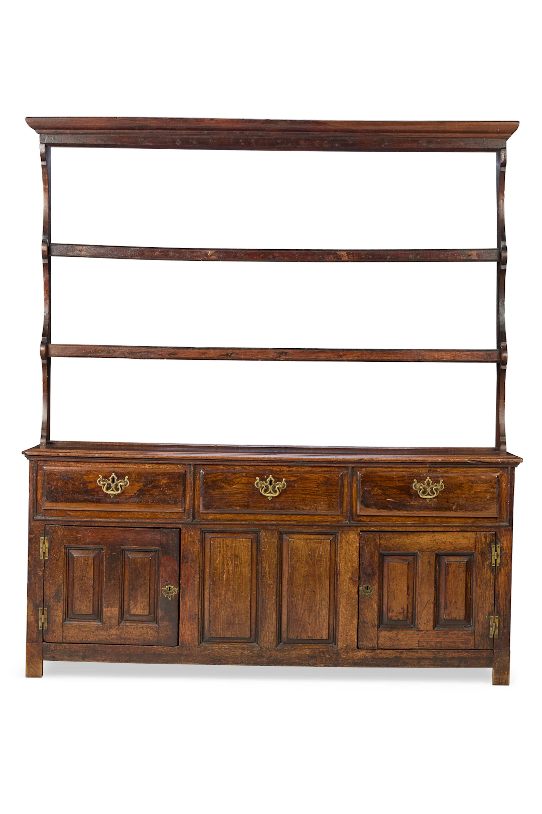 GEORGE II OAK AND ELM DRESSER