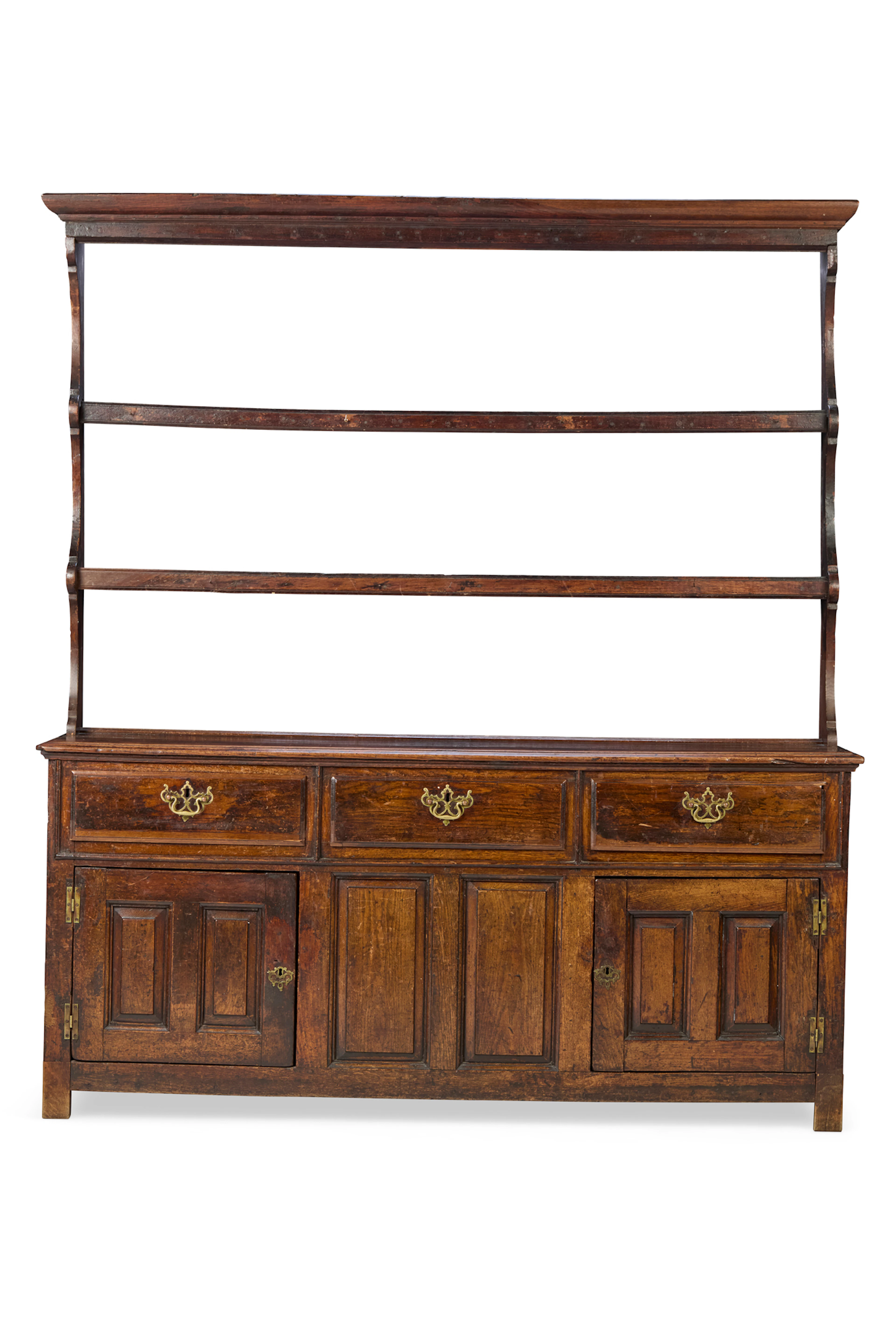 GEORGE II OAK AND ELM DRESSER