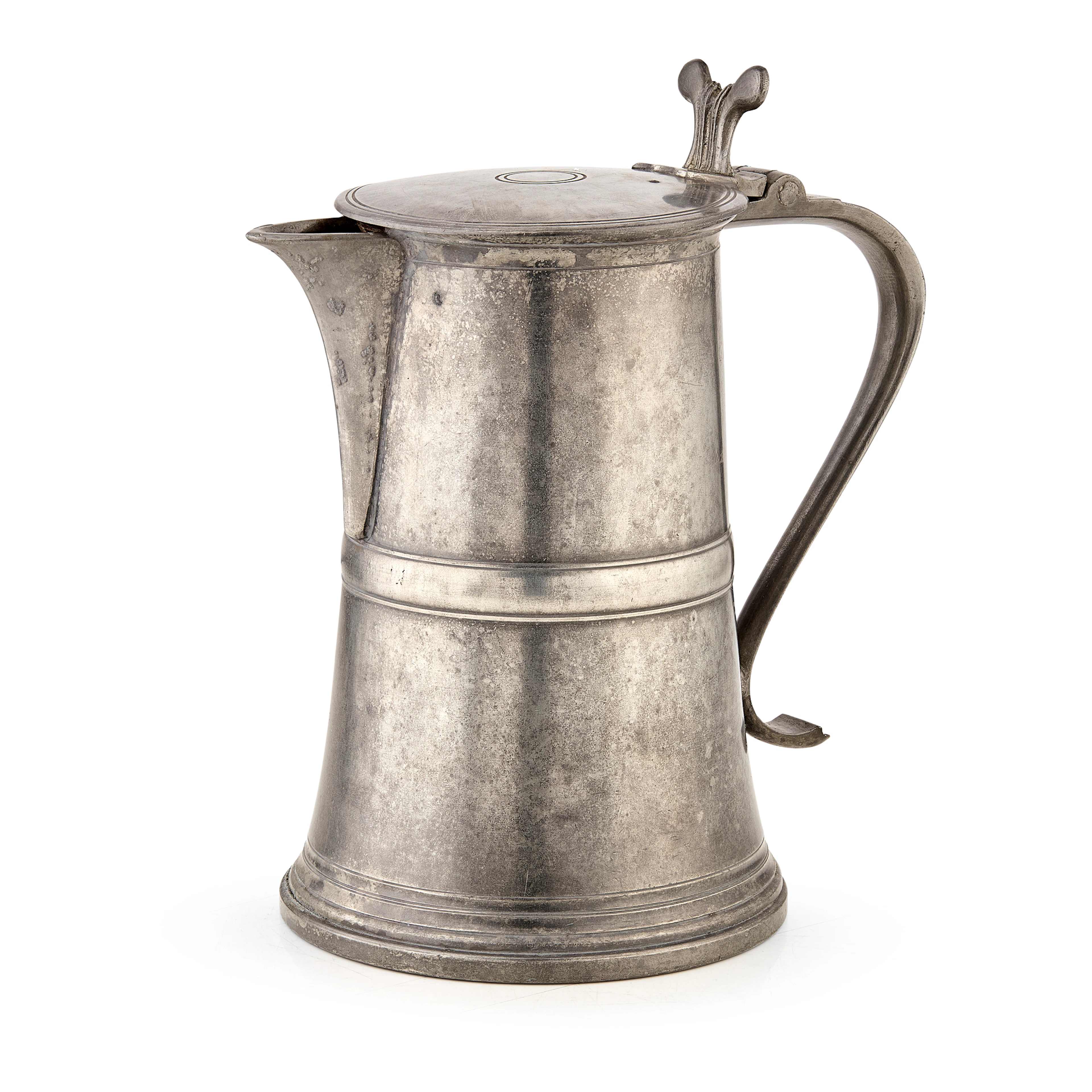 AN EARLY 19TH CENTURY SCOTTISH PEWTER FLAGON