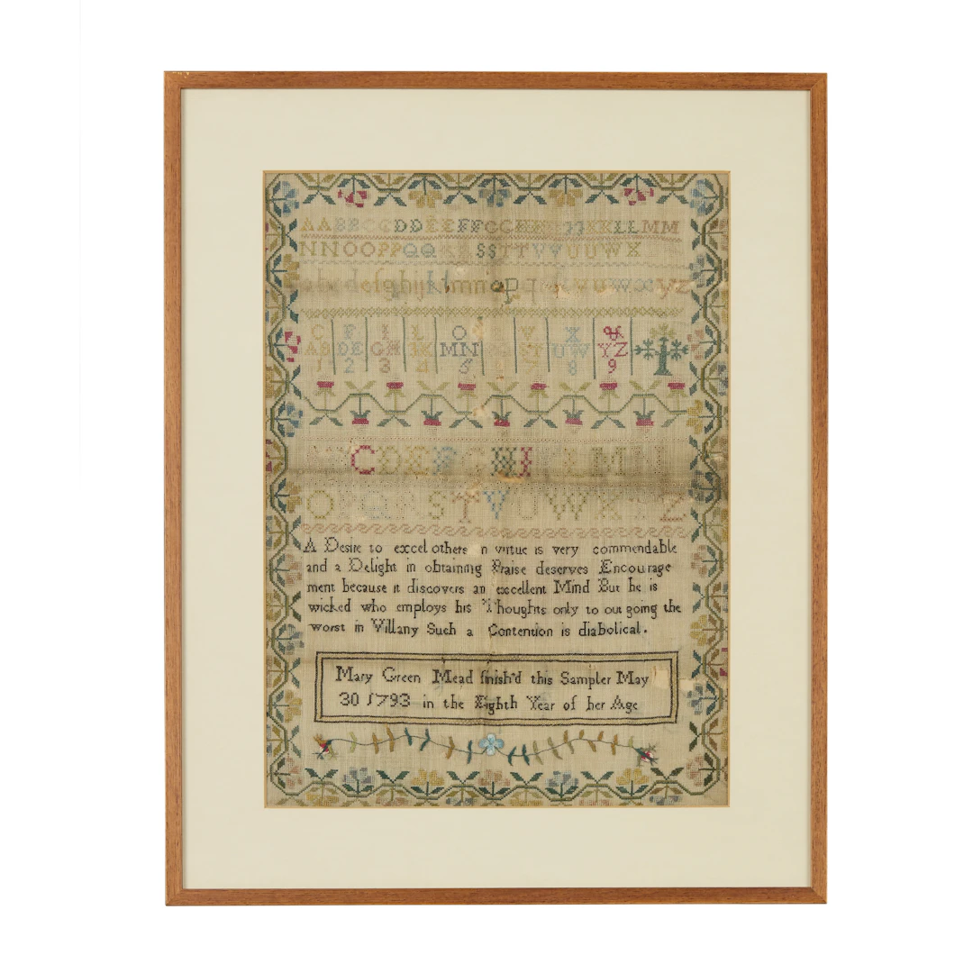 GEORGE III NEEDLEWORK SAMPLER BY MARY GREEN MEAD