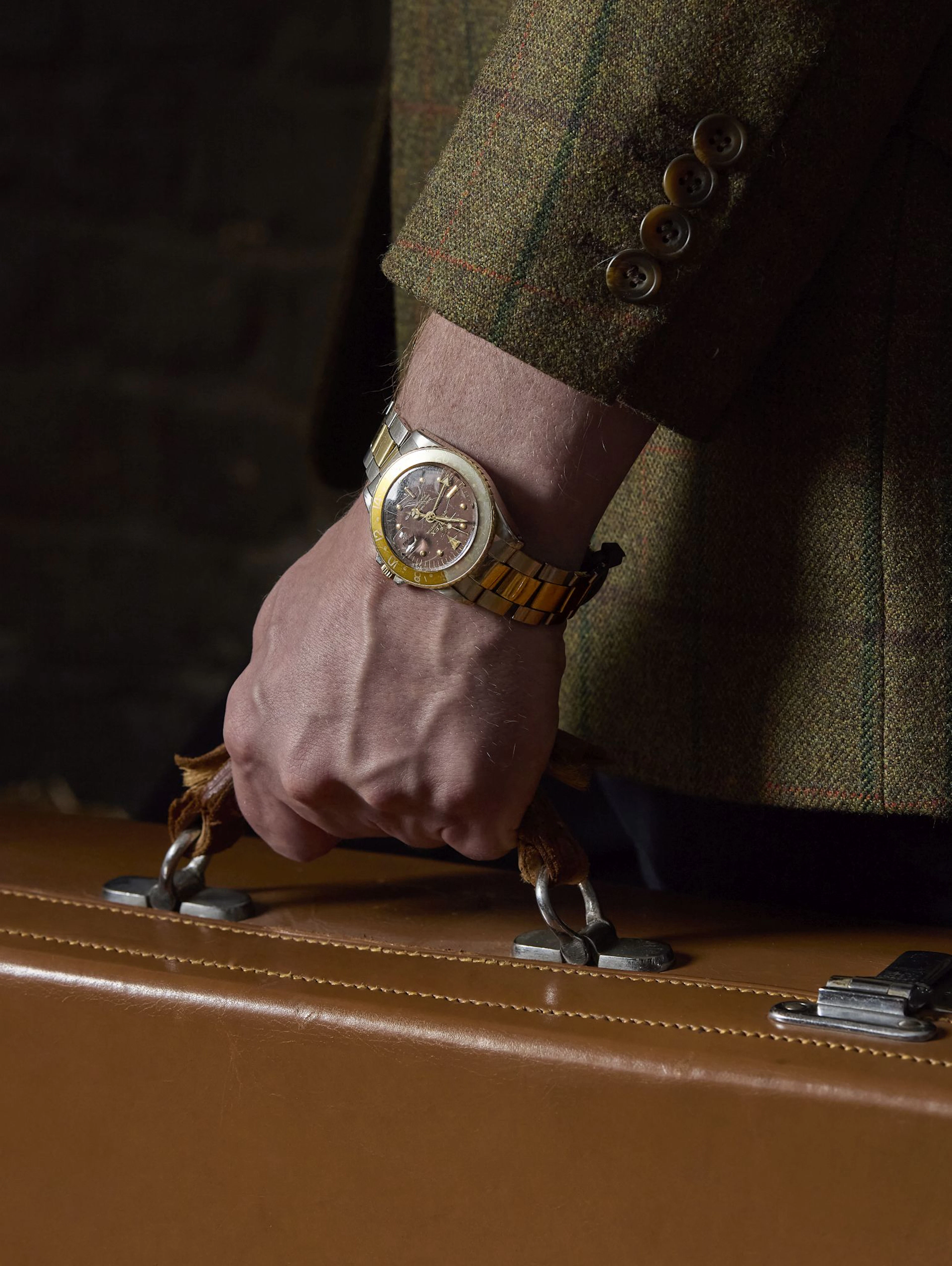 Rolex. A fine and unusual stainless steel and gold automatic dual-time