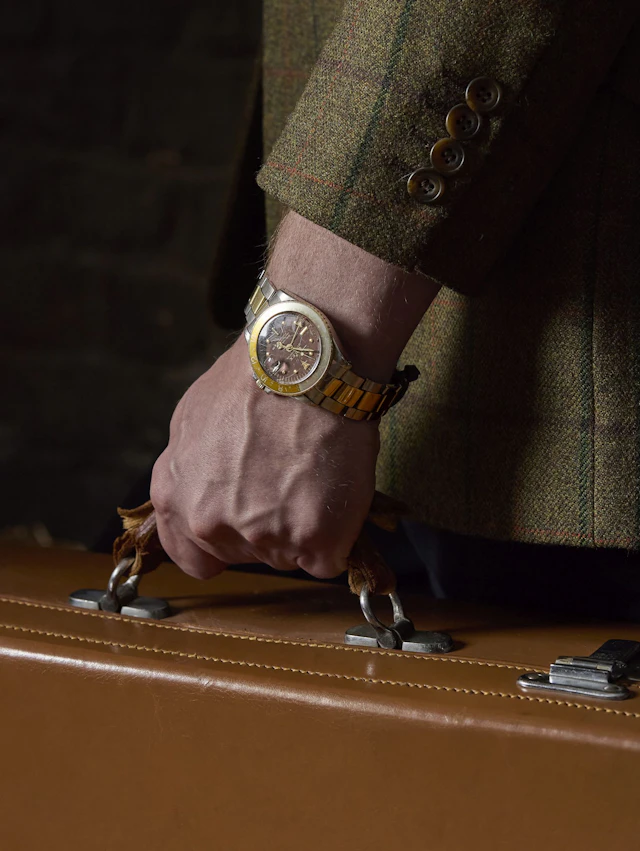 Rolex. A fine and unusual stainless steel and gold automatic dual-time