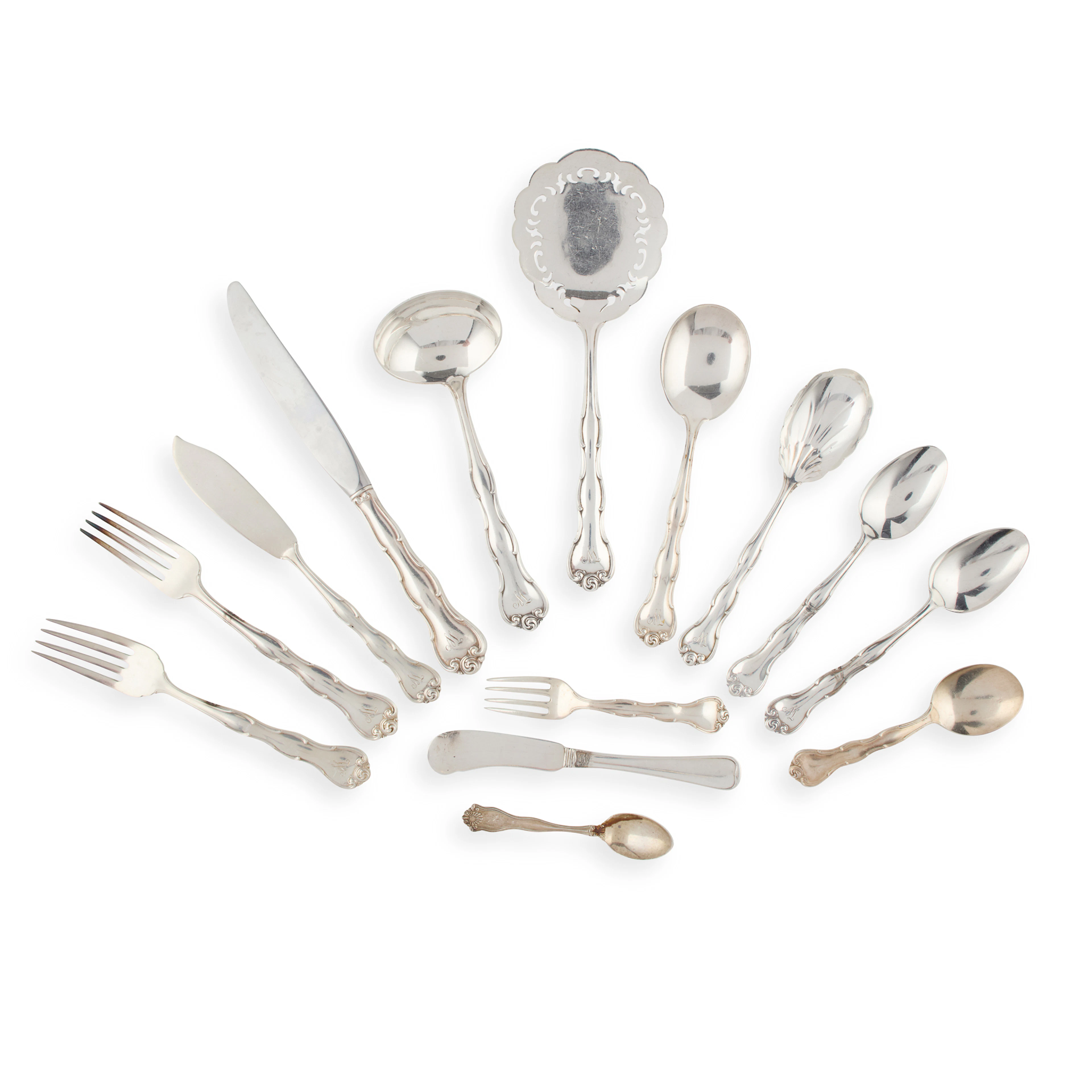 A SUITE OF 20TH CENTURY GORHAM RONDO PATTERN FLATWARE