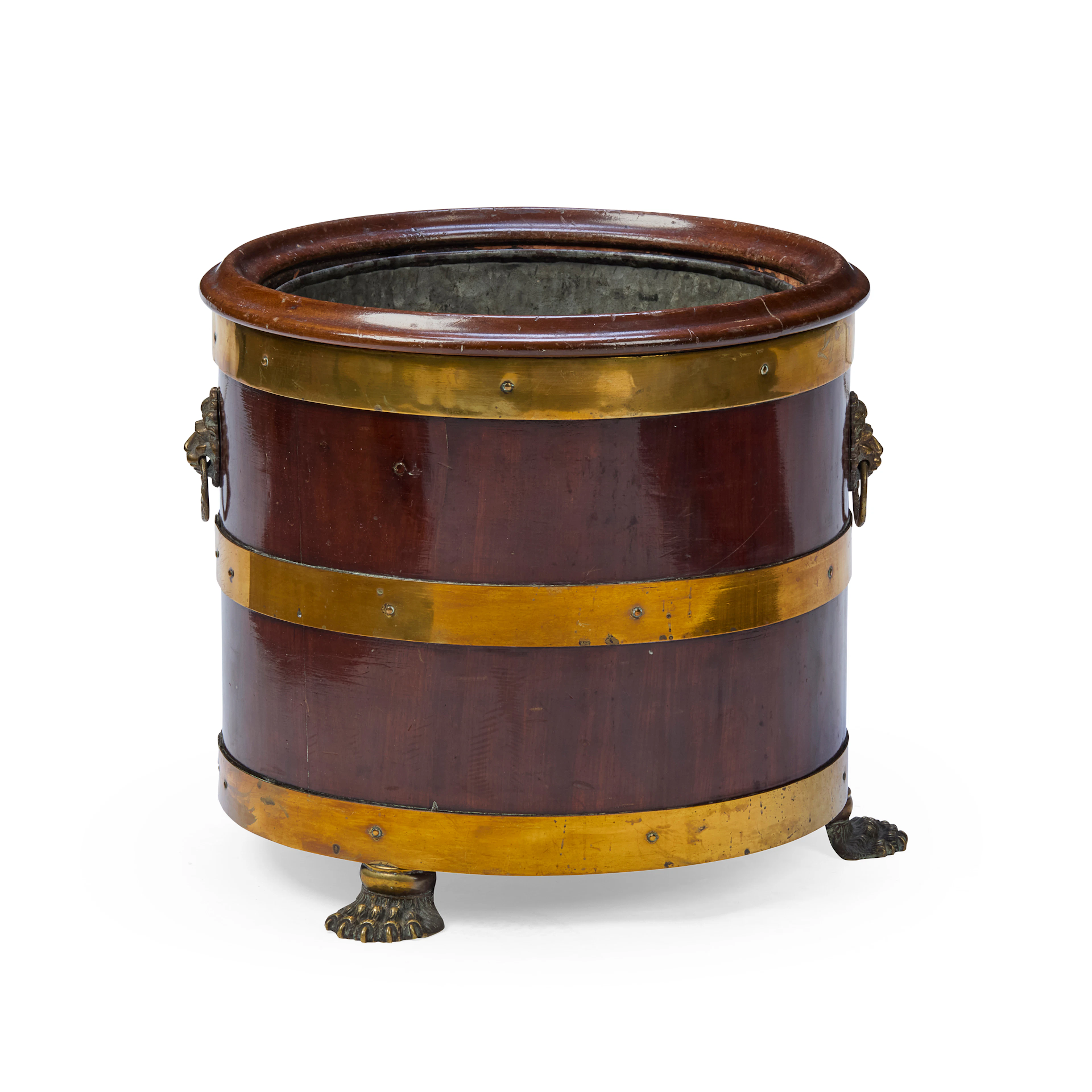 REGENCY MAHOGANY BRASS BANDED WINE COOLER