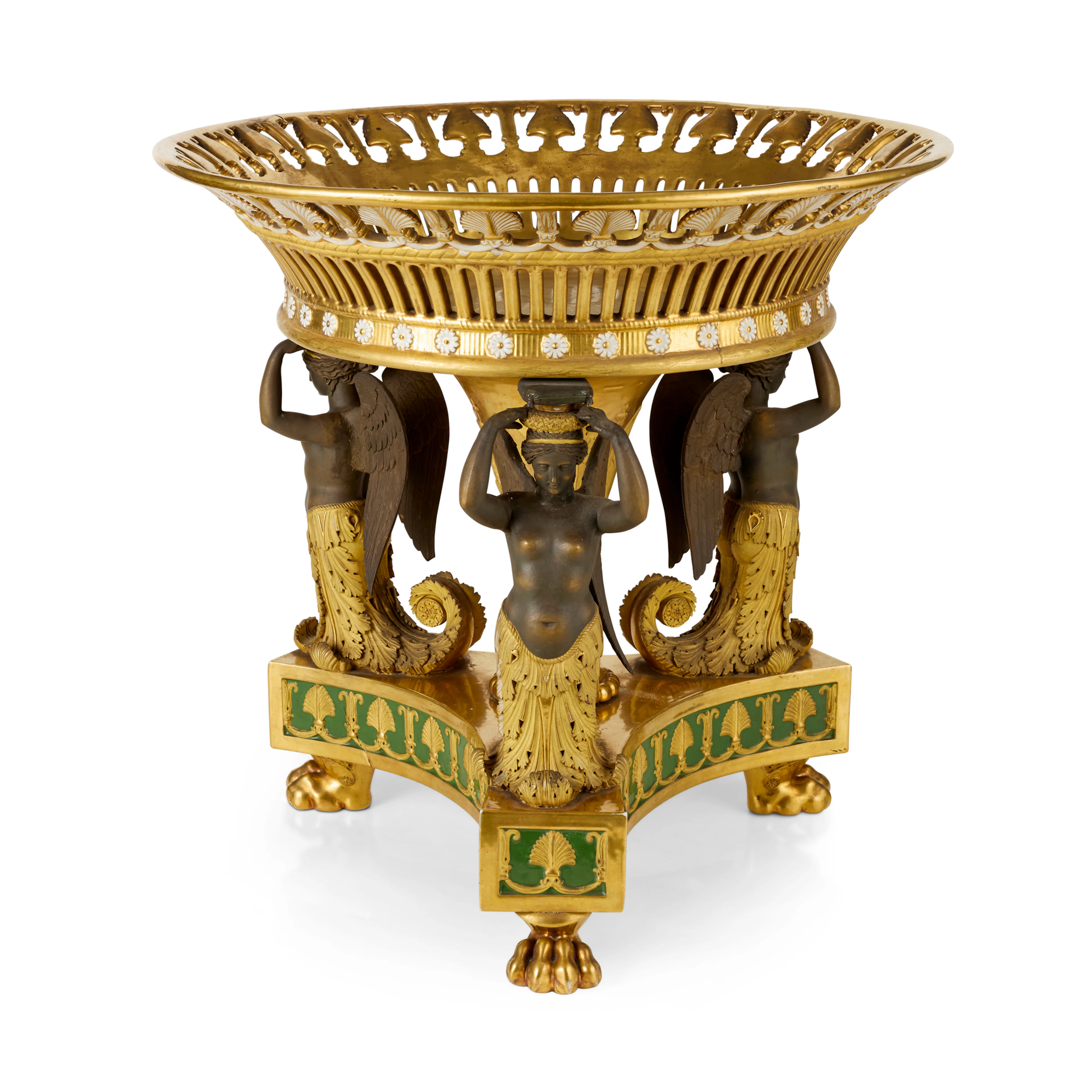 VERY LARGE FRENCH EMPIRE PORCELAIN FIGURAL CENTREPIECE