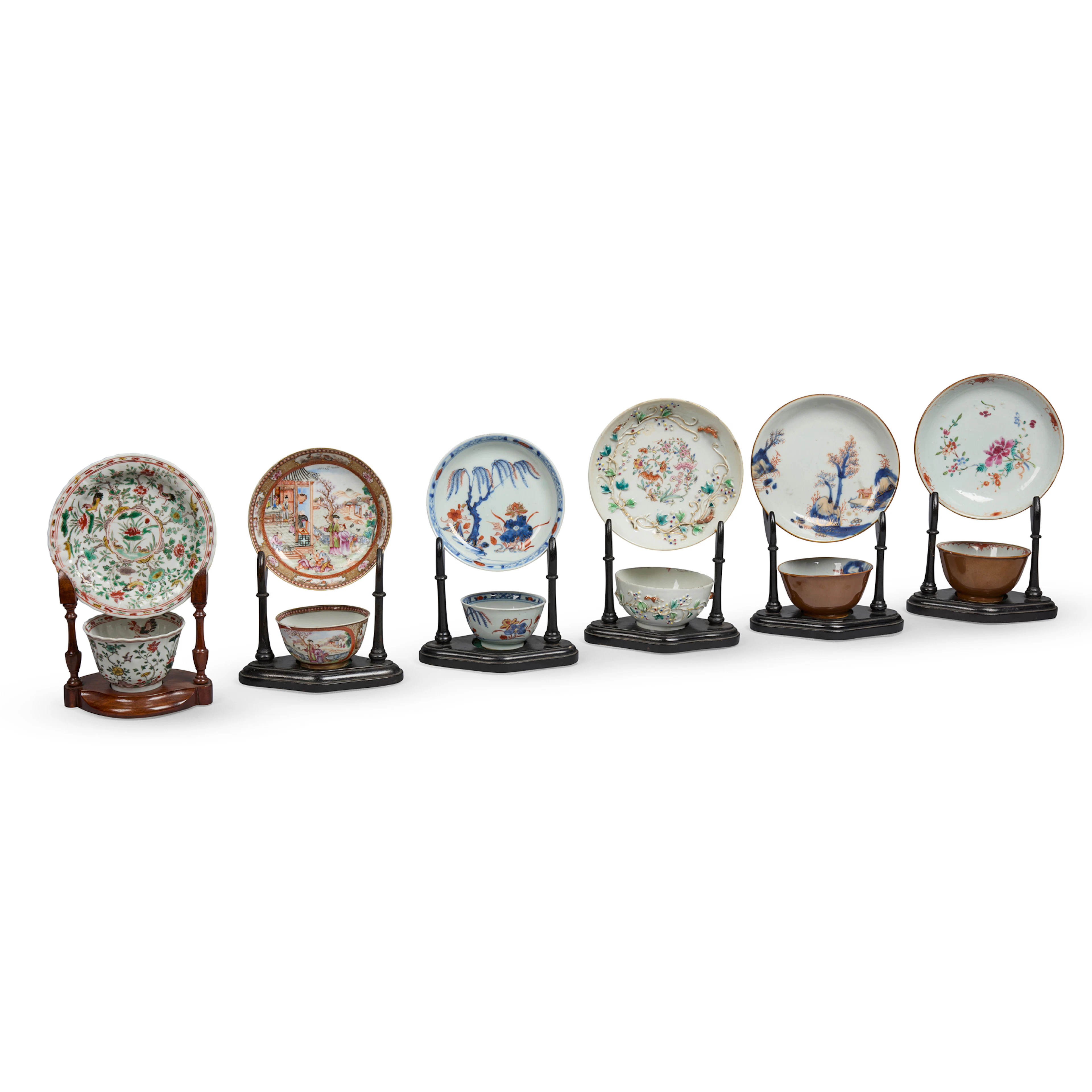 [PRIVATE SCOTTISH COLLECTION, FIFE] SET OF SIX CHINESE FAMILLE ROSE