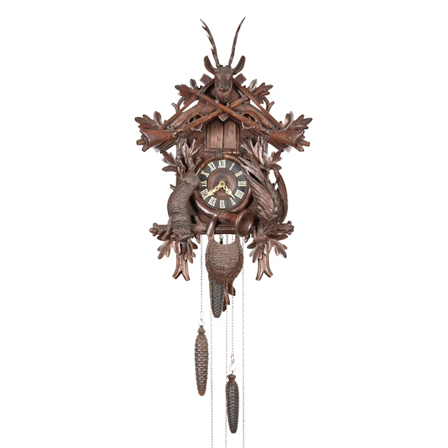 BLACK FOREST CARVED LINDEN WOOD CUCKOO CLOCK