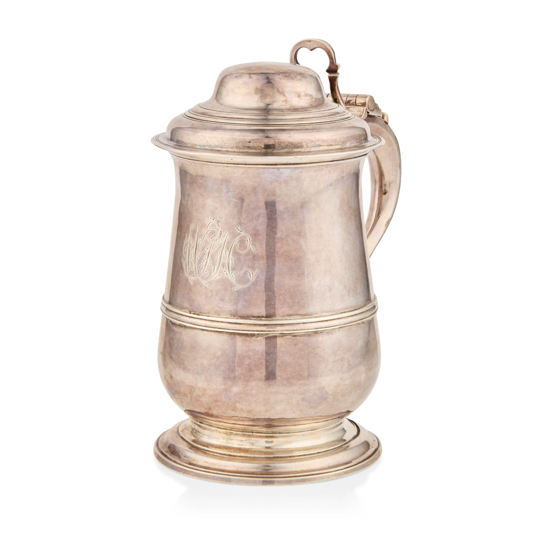 GEORGE III SILVER LIDDED TANKARD