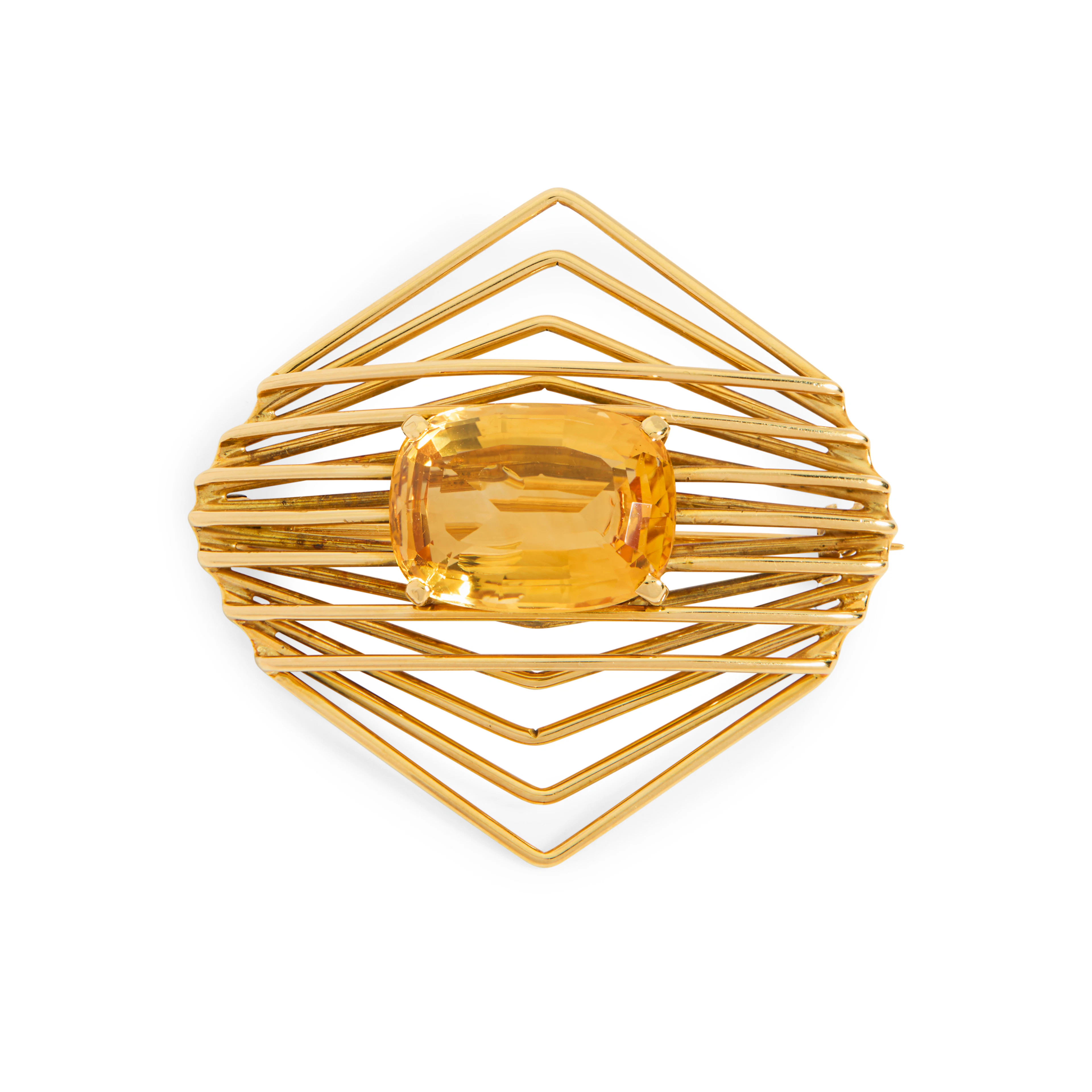 A 1970s citrine brooch