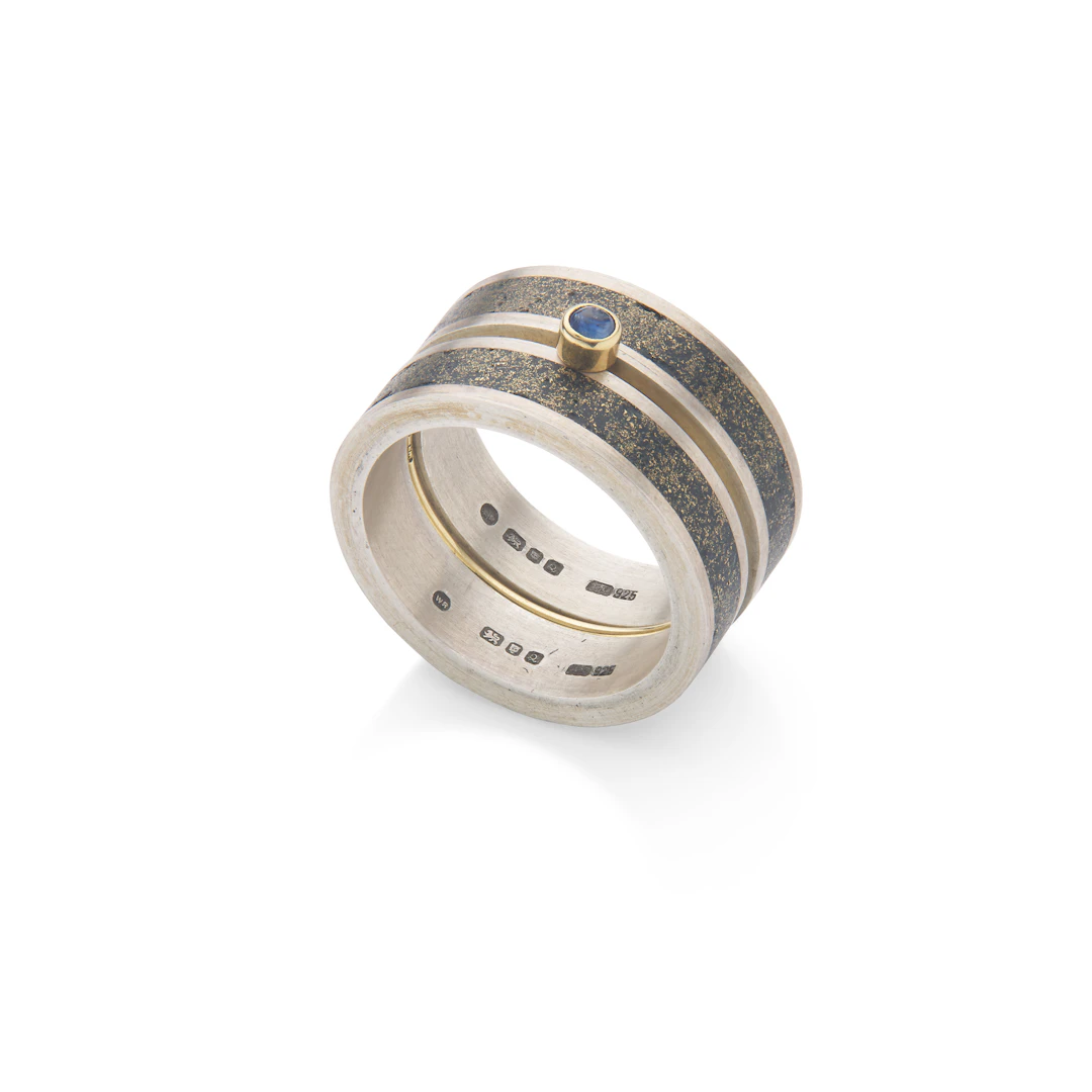 Wendy Ramshaw: A silver and gold ring stack, 1990 and 1996