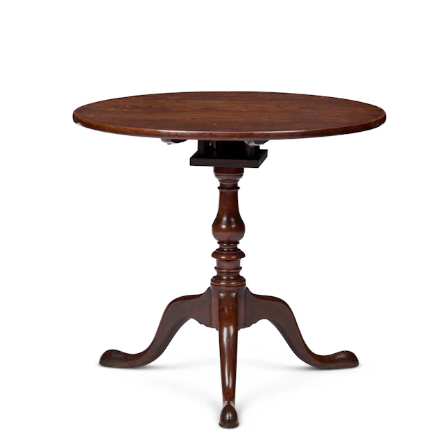 GEORGE II / EARLY GEORGE III MAHOGANY BIRDCAGE TEA TABLE