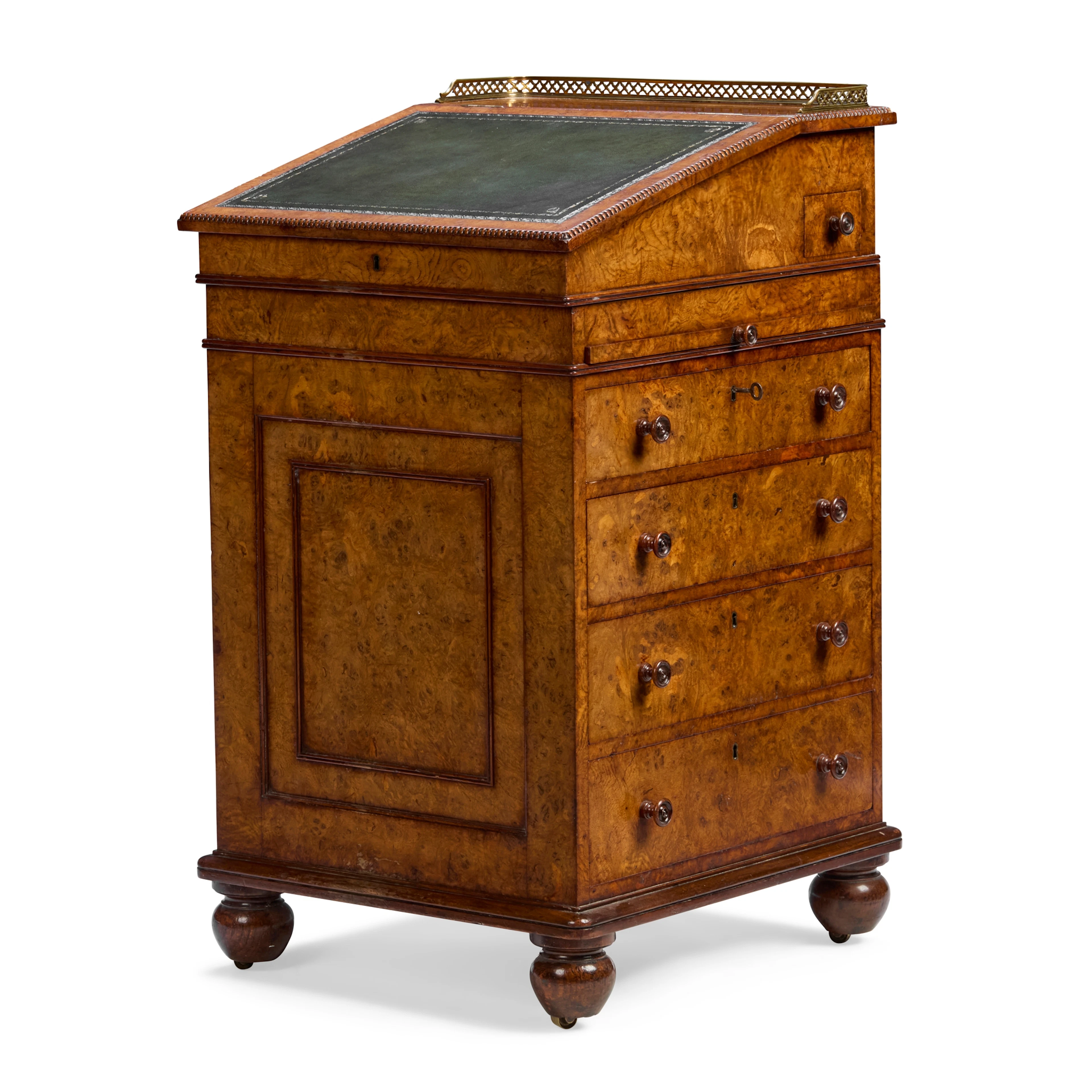VICTORIAN POLLARD OAK DAVENPORT
