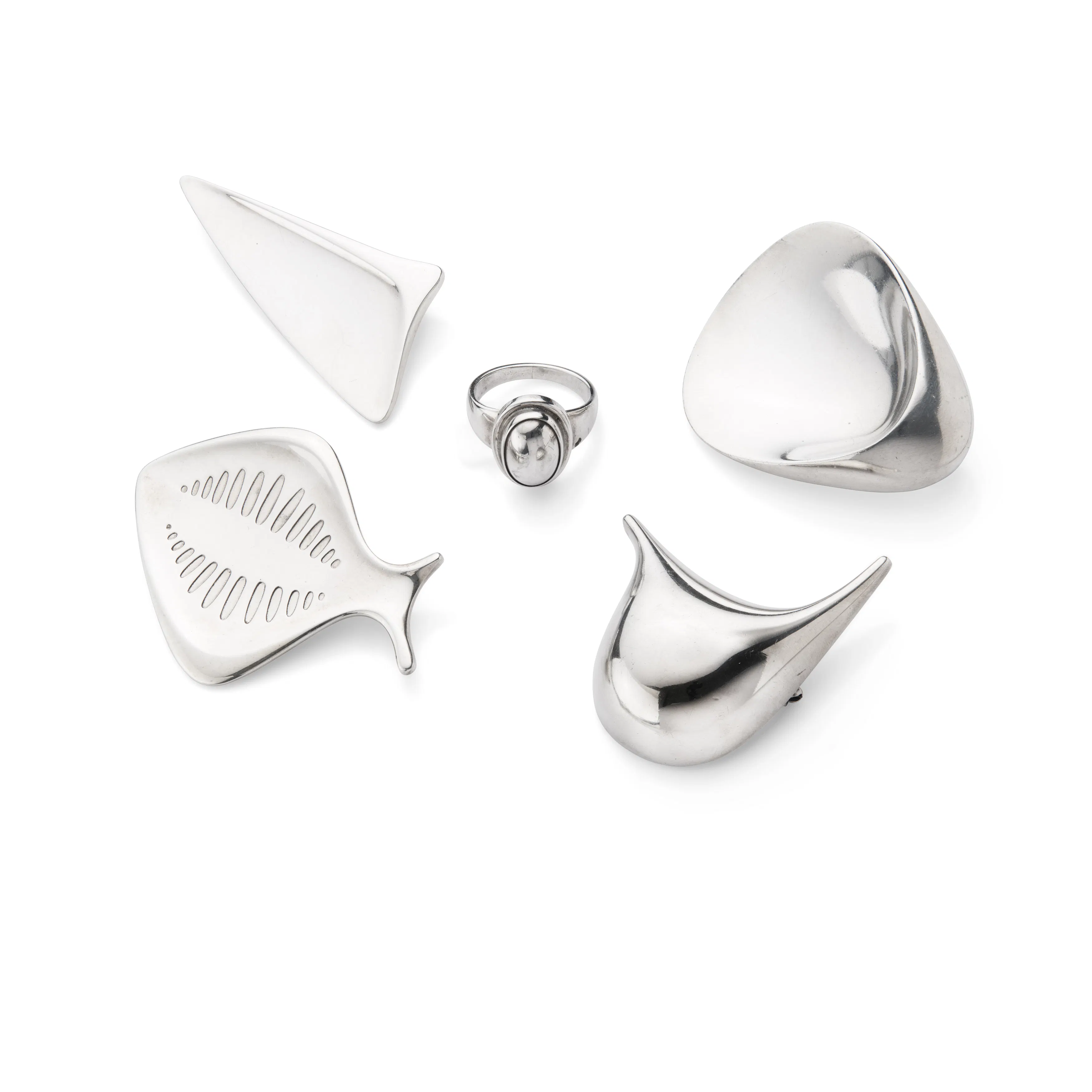 Georg Jensen: A collection of silver jewellery