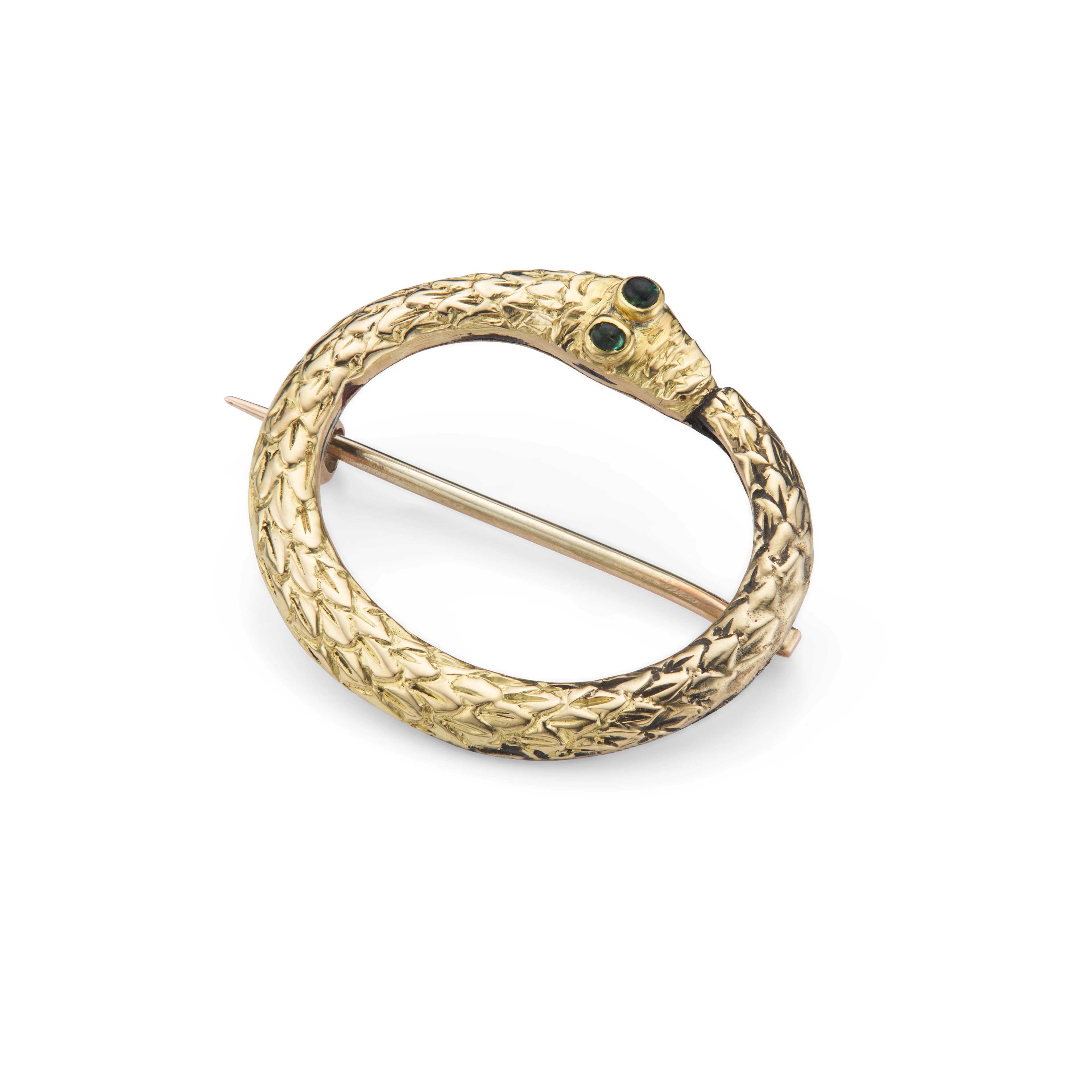 A snake brooch, mid 19th century