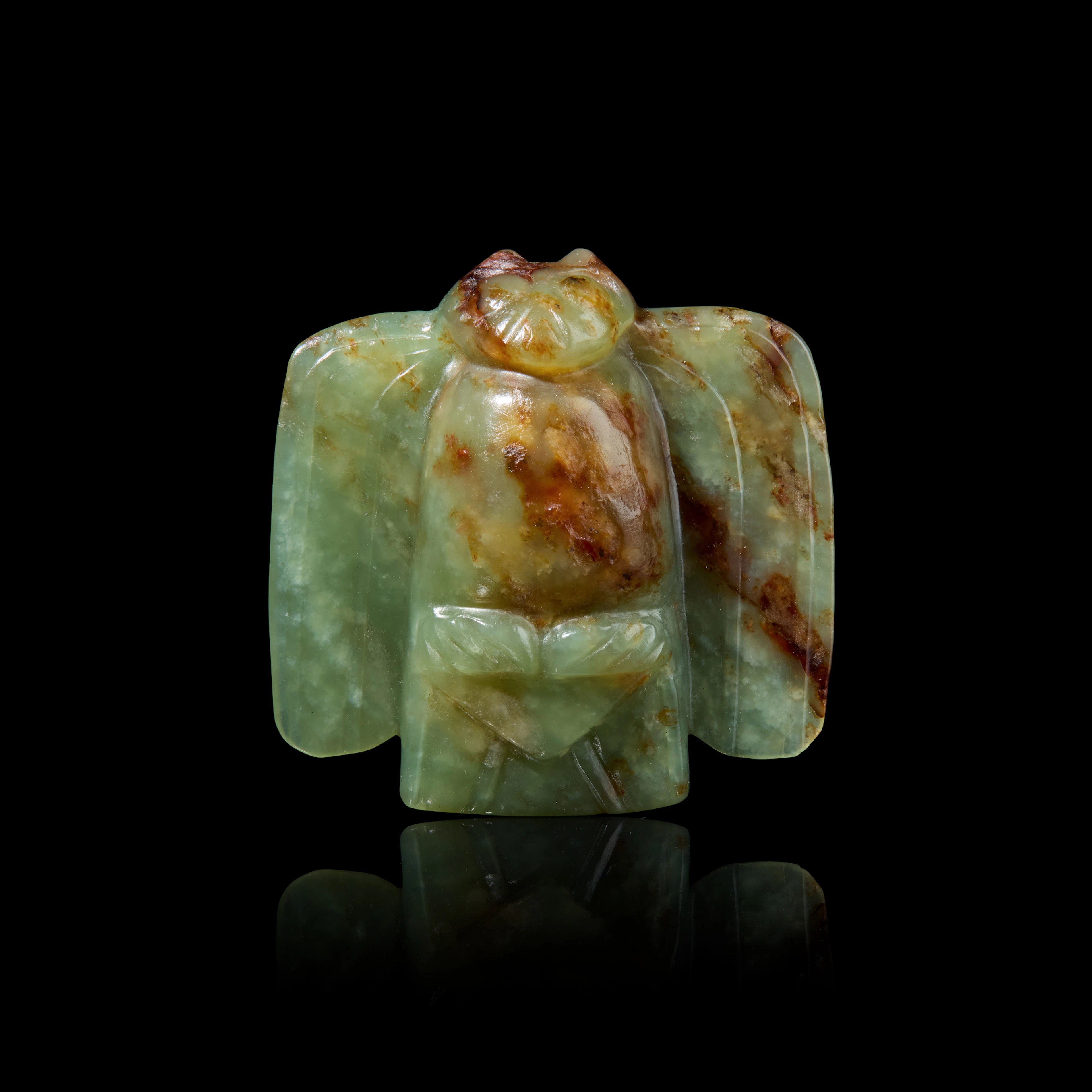 [COLLECTION OF A BRITISH FAMILY] CHINESE CELADON JADE WITH RUSSET