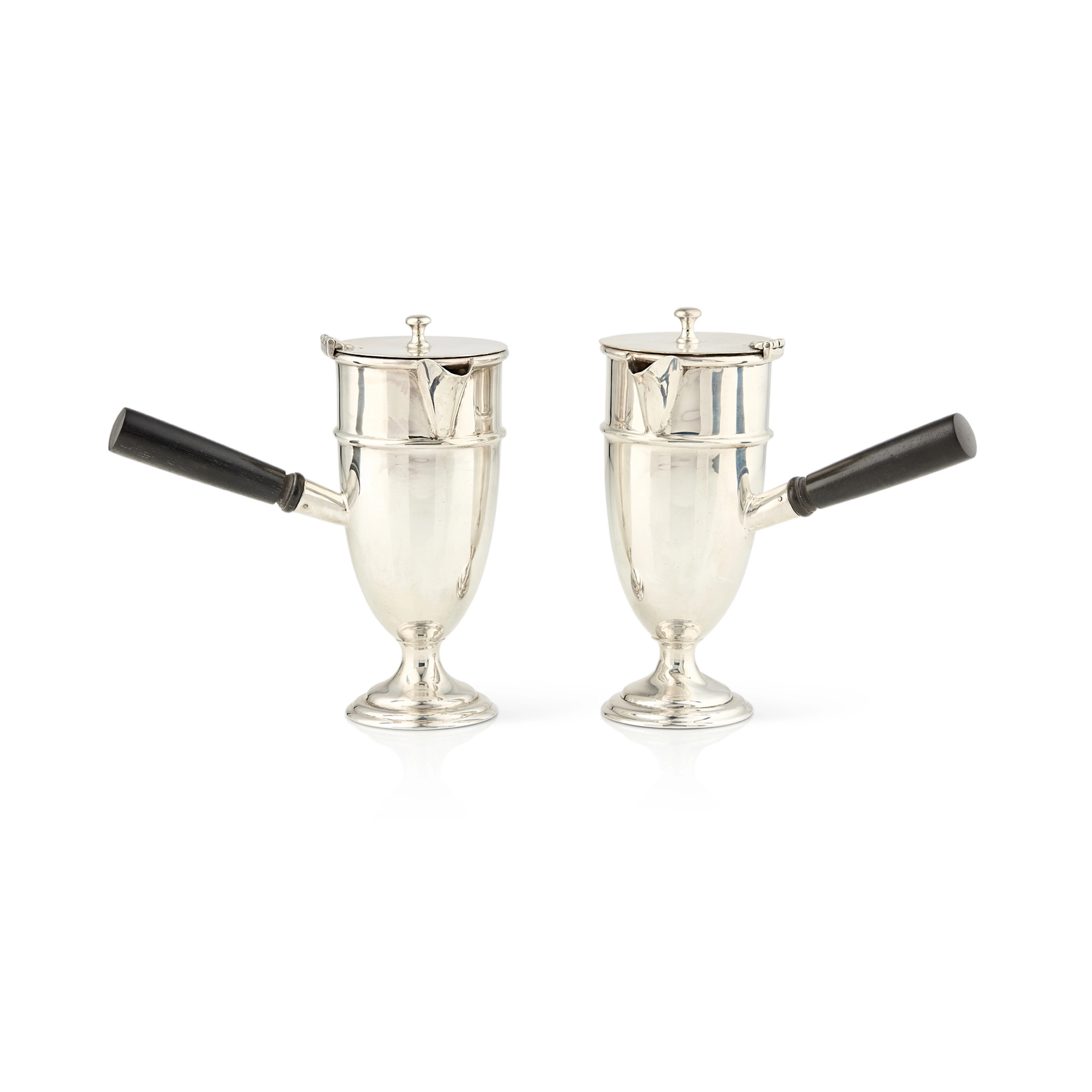 A PAIR OF 1920s CHOCOLATE POTS