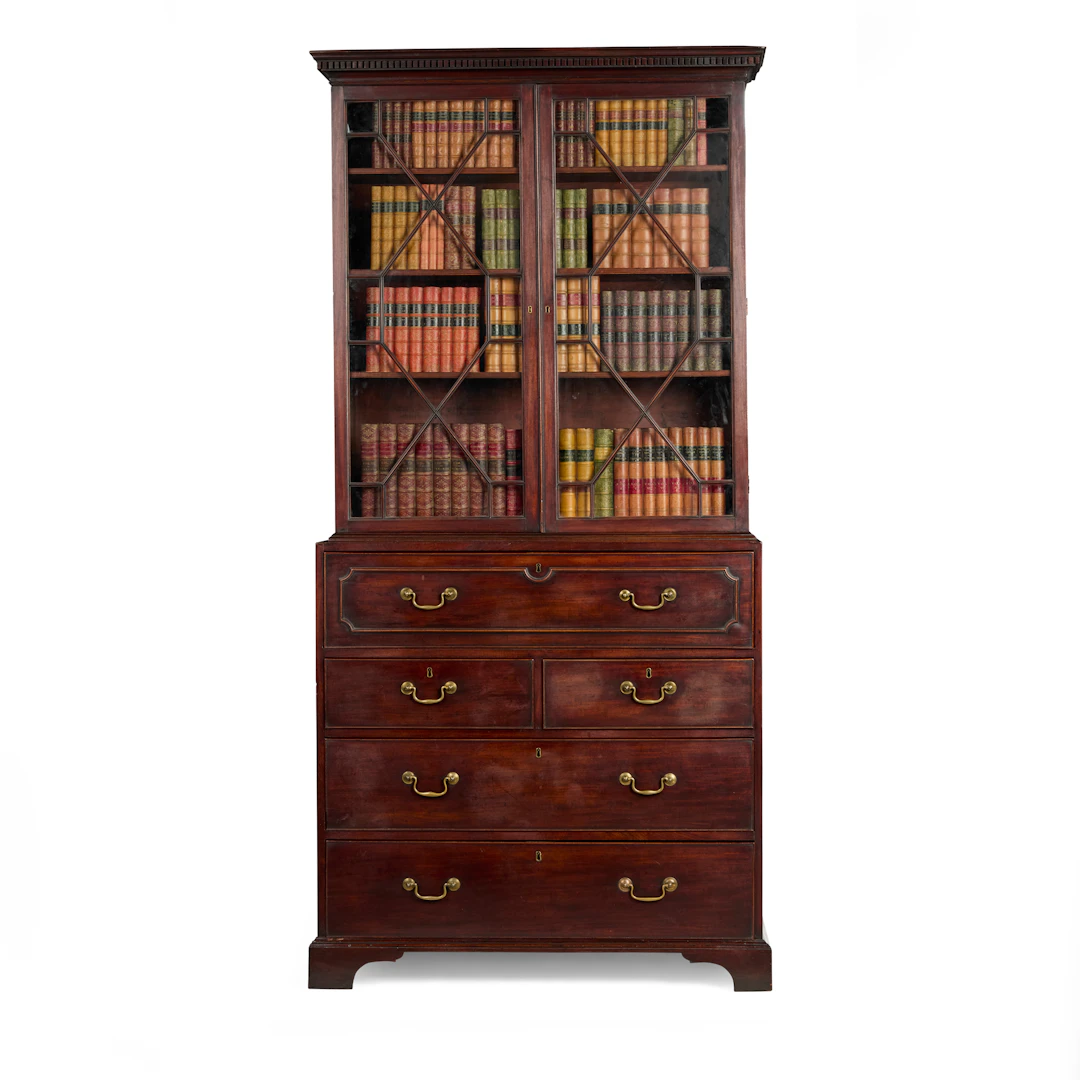 GEORGE III MAHOGANY SECRETAIRE BOOKCASE