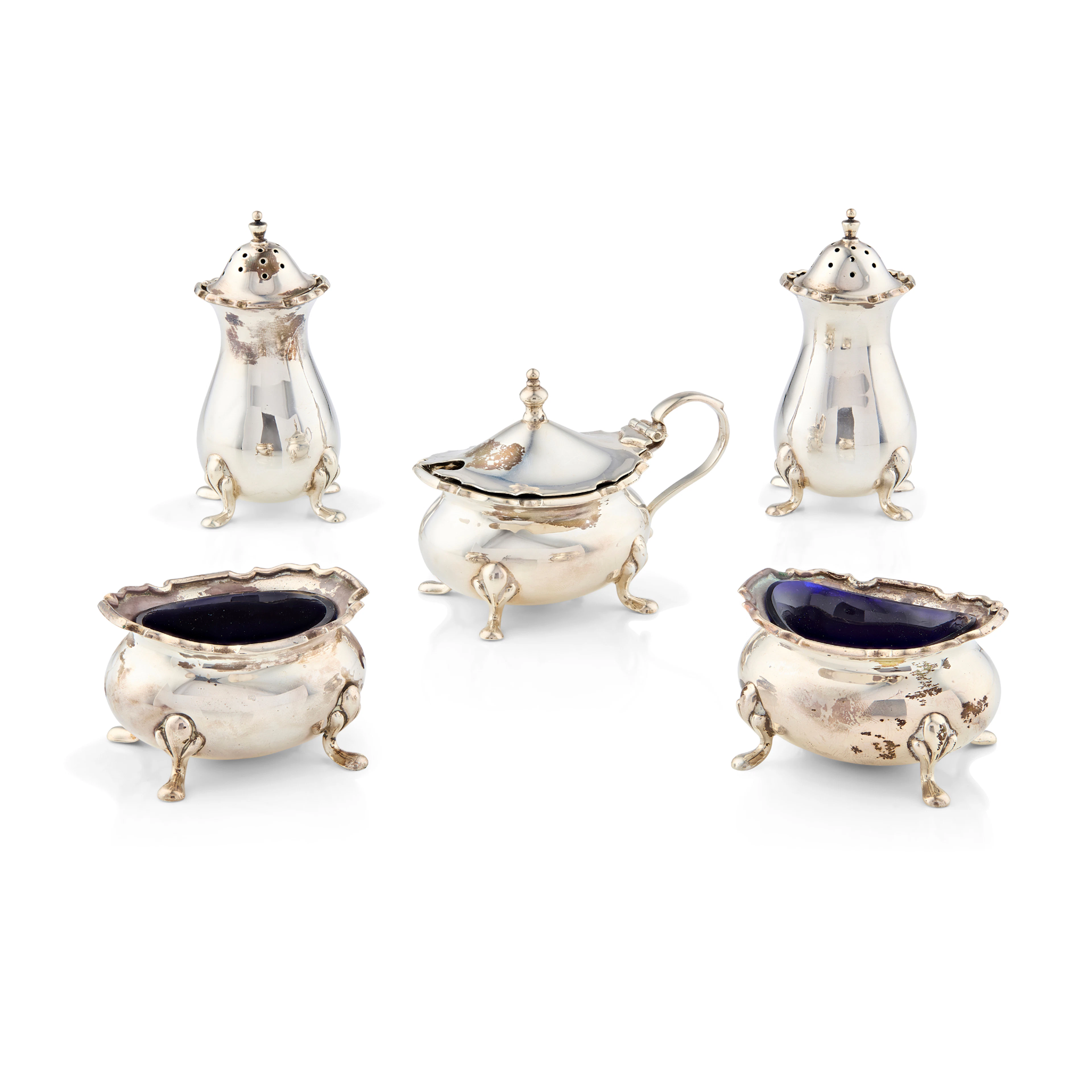 A 1930s CASED CRUET SET