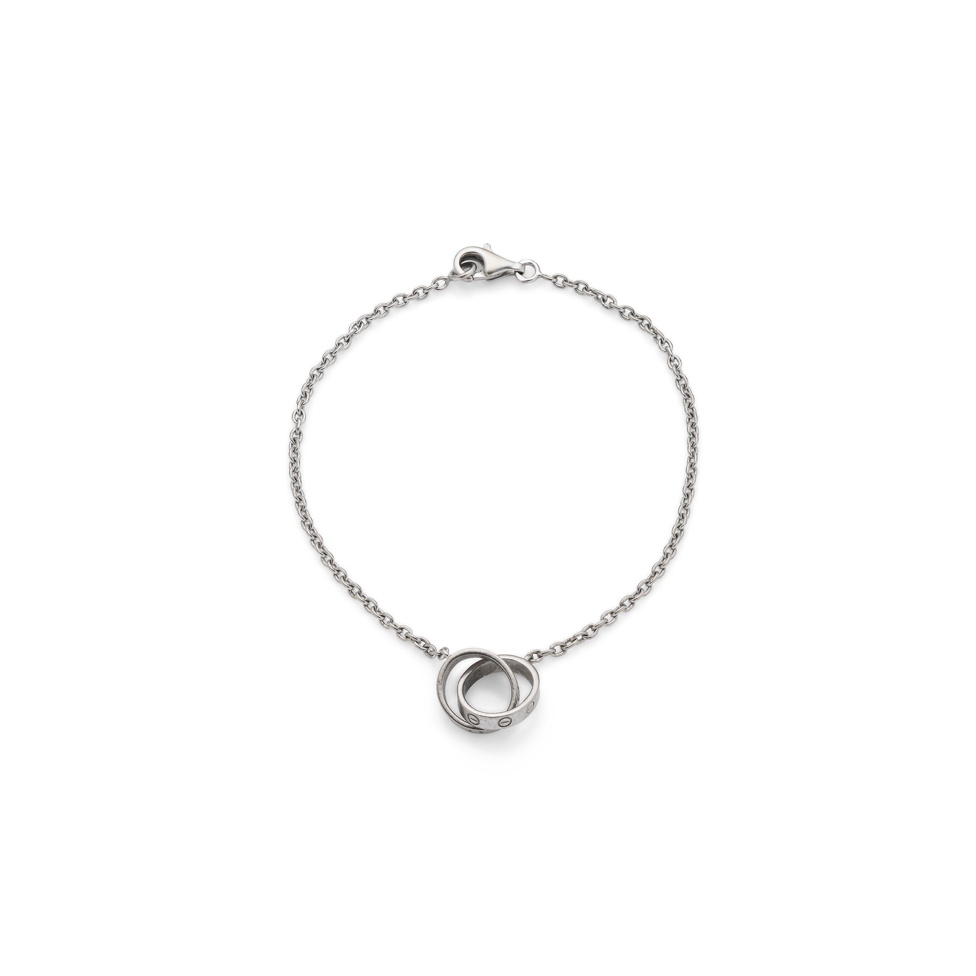 Cartier: A white gold interlocking 'Love' bracelet