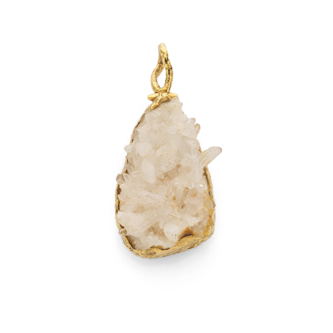 A gold and quartz pendant, 1972