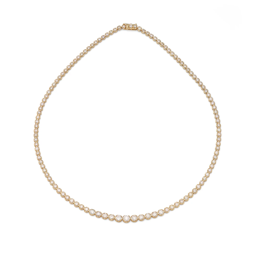 A diamond tennis necklace