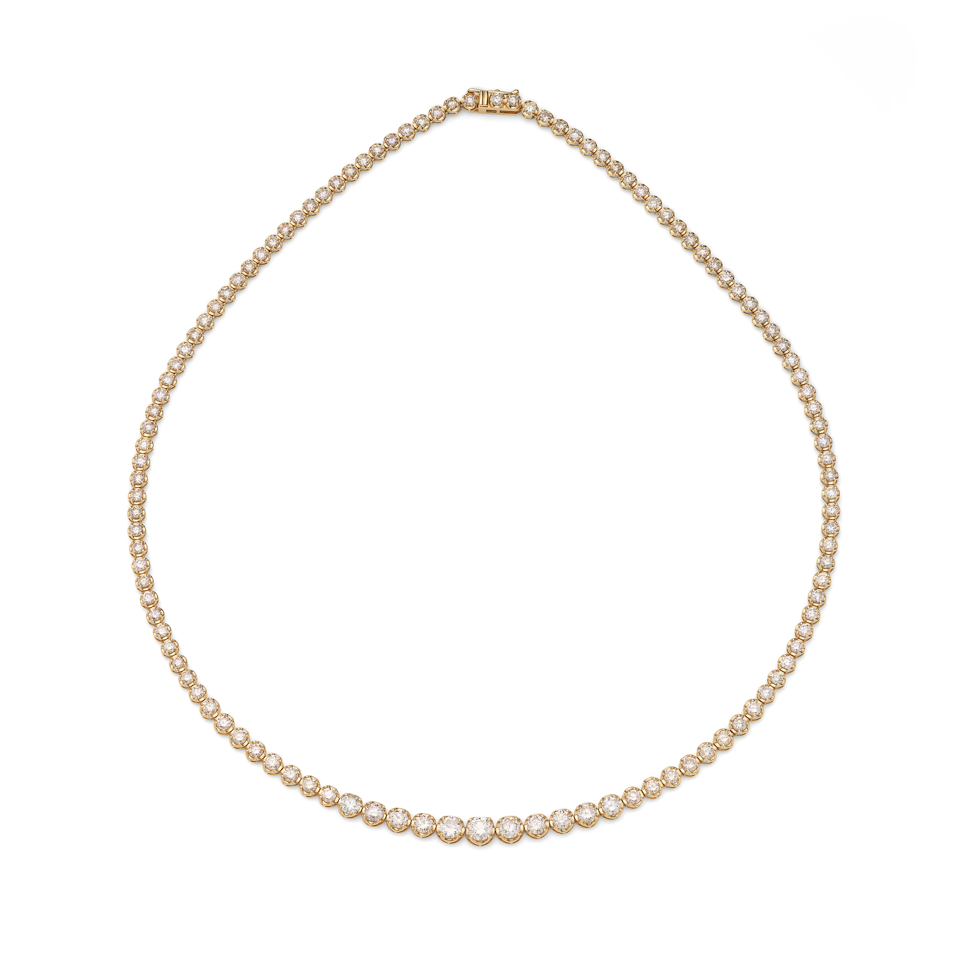 A diamond tennis necklace