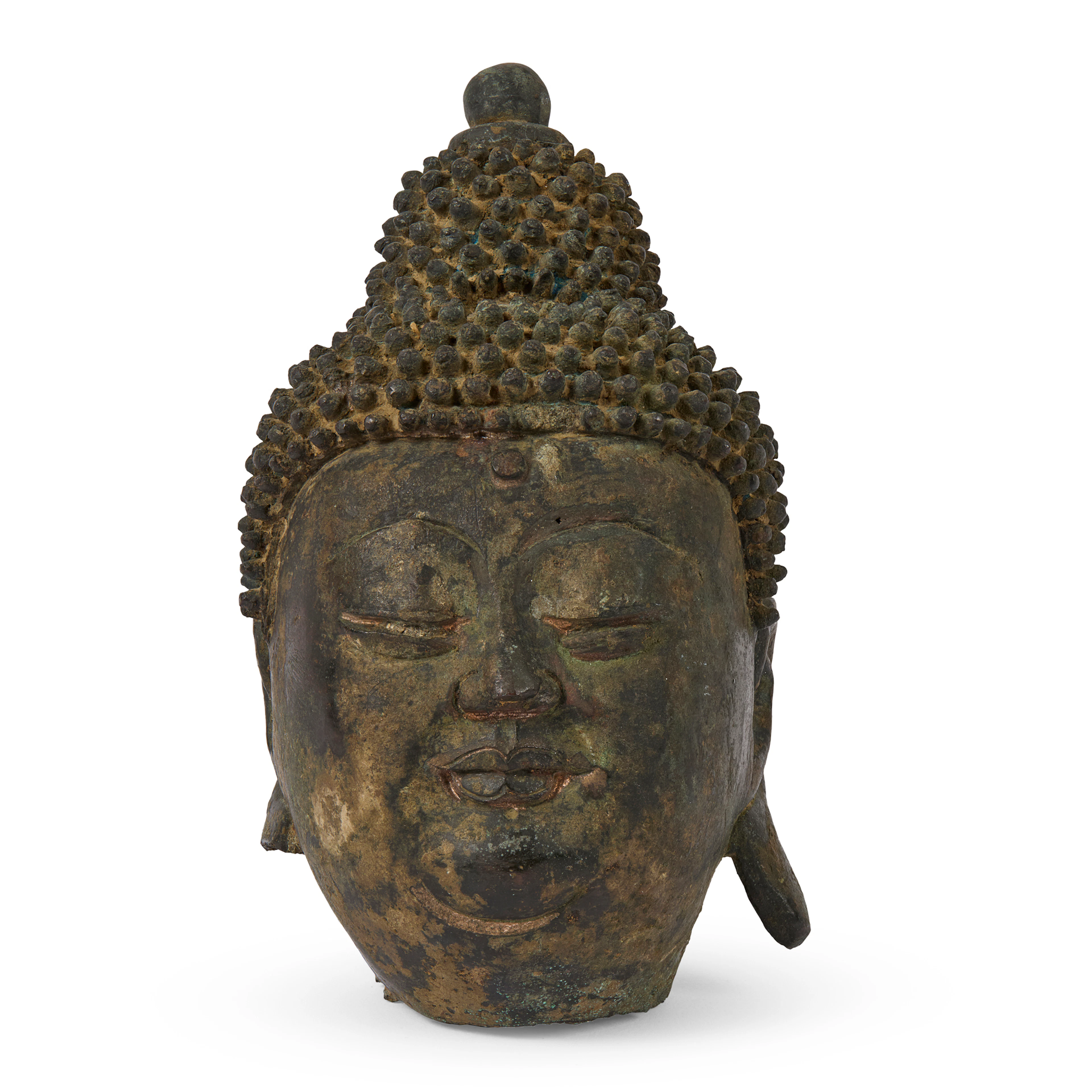 CHINESE BRONZE HEAD OF A BUDDHA
