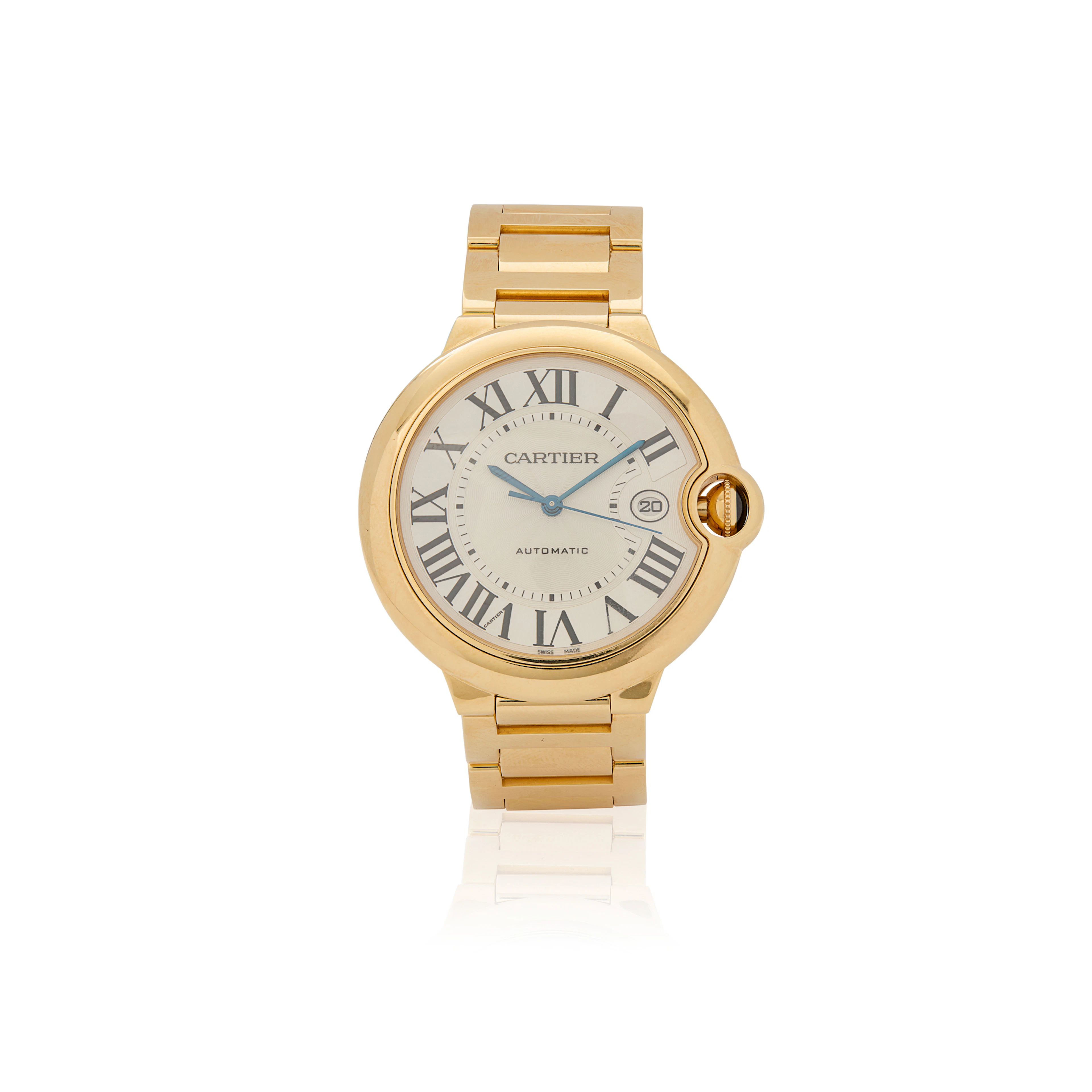 Cartier. A fine 18k gold automatic bracelet watch