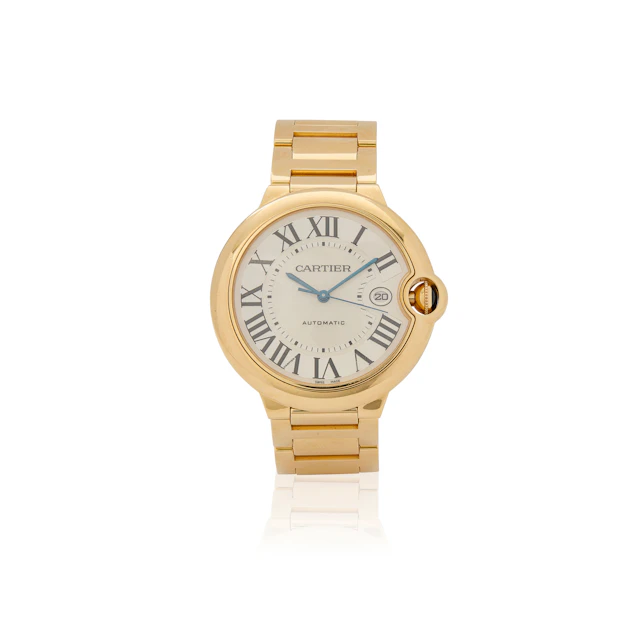 Cartier. A fine 18k gold automatic bracelet watch