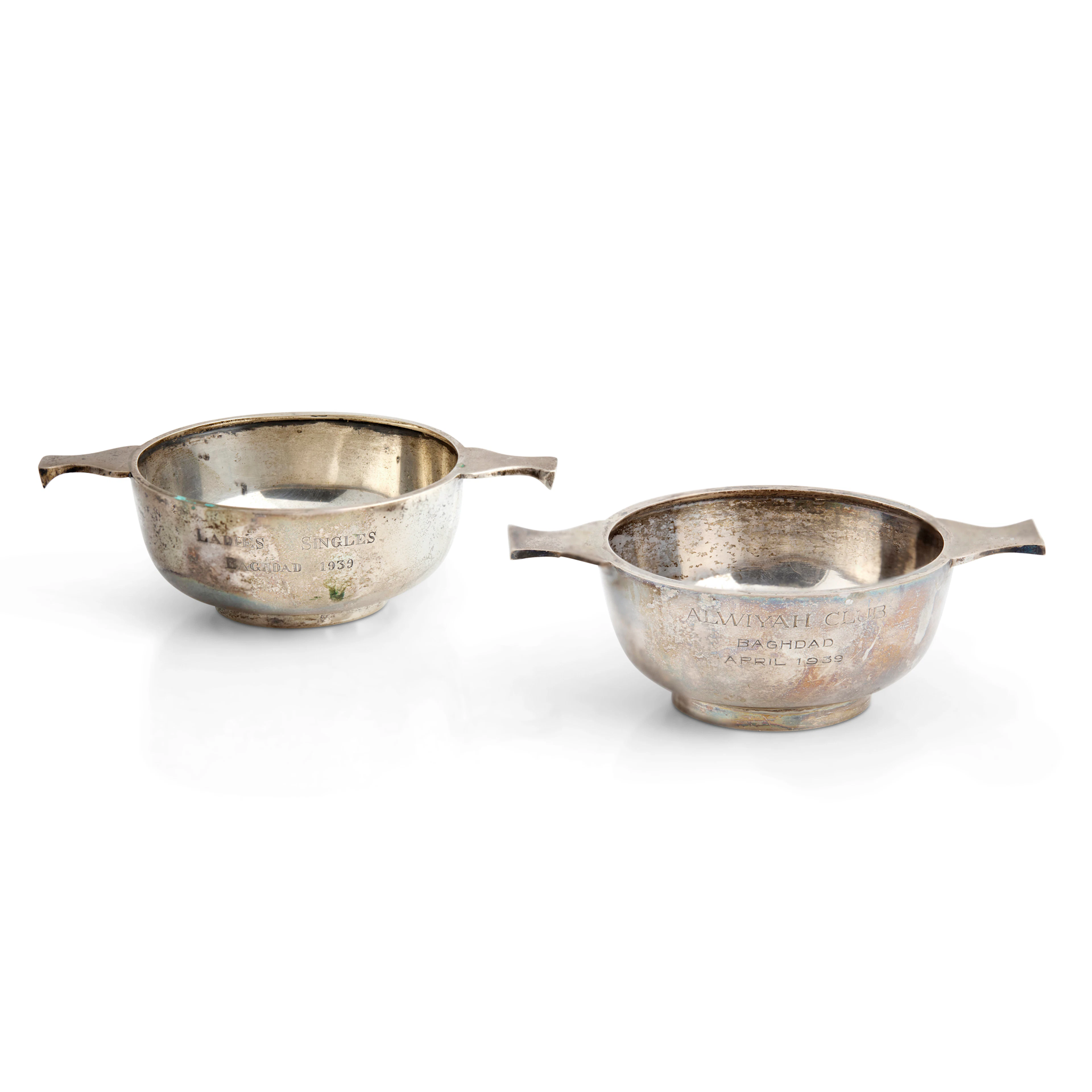 BAGHDAD INTEREST - A PAIR OF 20TH CENTURY ANGLO-IRAQI QUAICHS