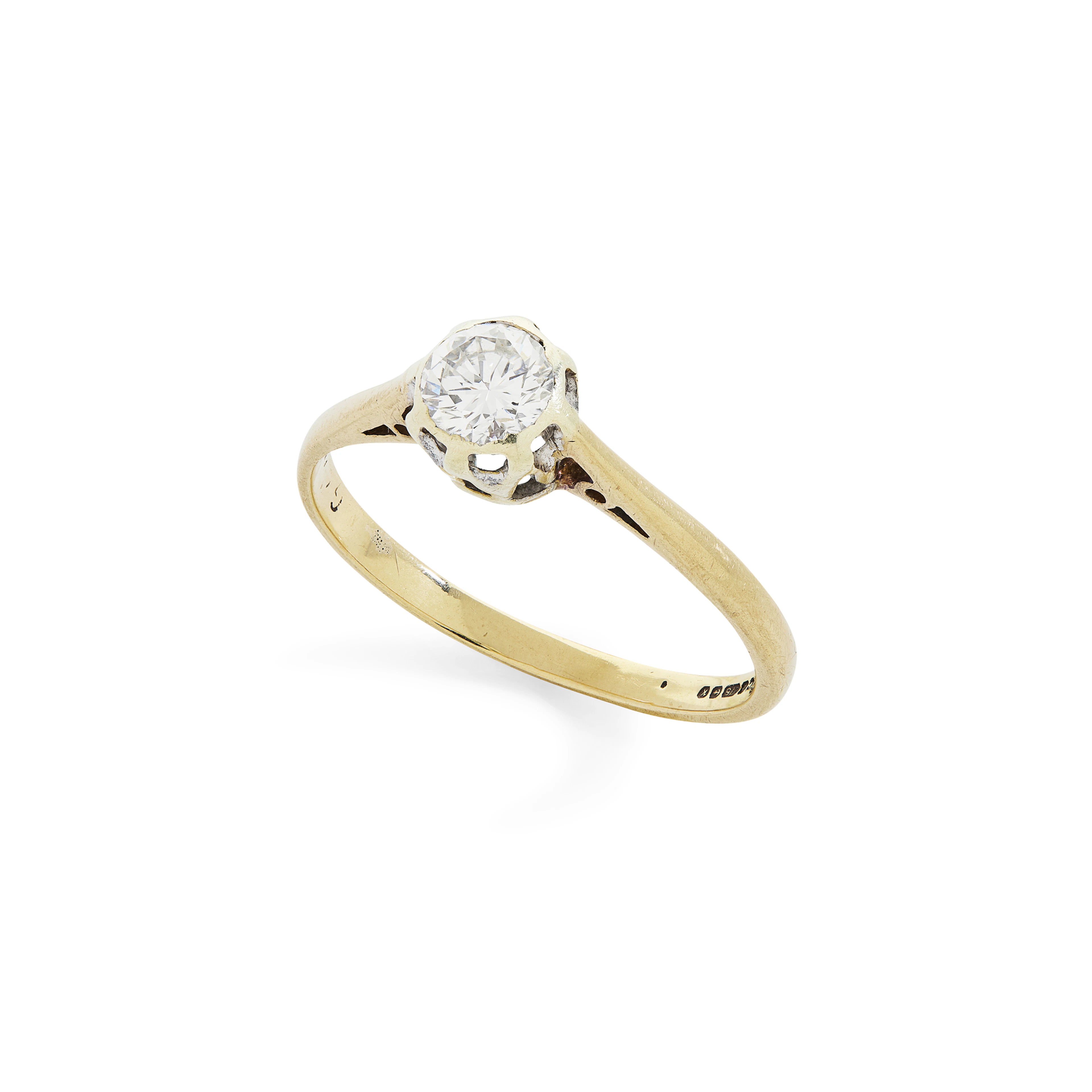 A 9ct gold diamond single-stone ring