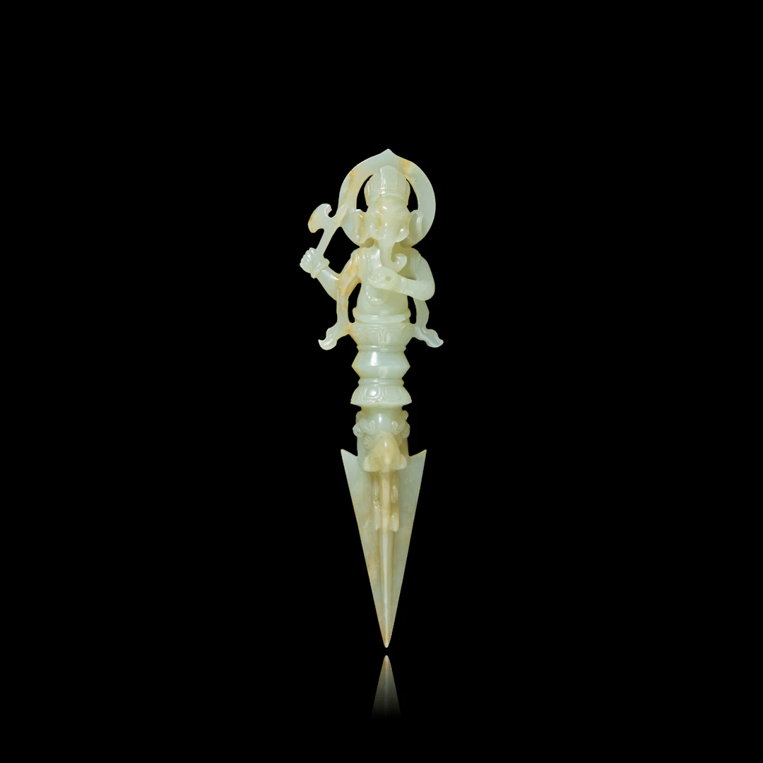 CHINESE WHITE JADE TIBETAN PURBA