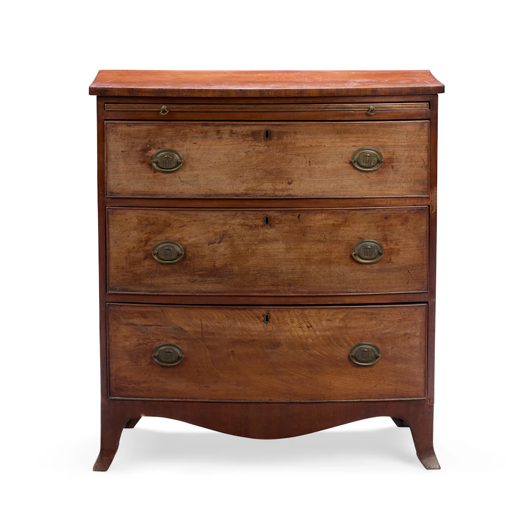 REGENCY MAHOGANY SMALL BOWFRONT CHEST OF DRAWERS