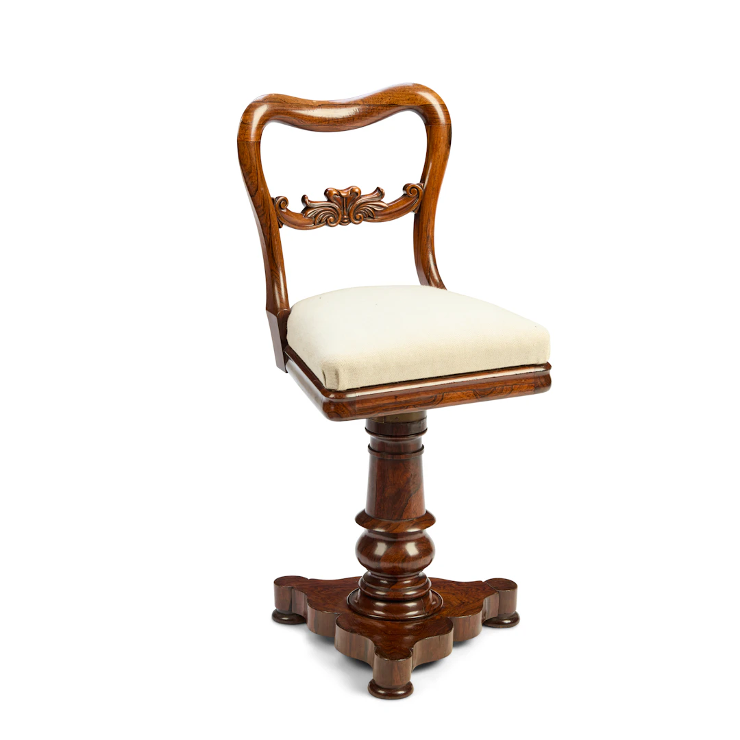 EARLY VICTORIAN ROSEWOOD MUSIC STOOL