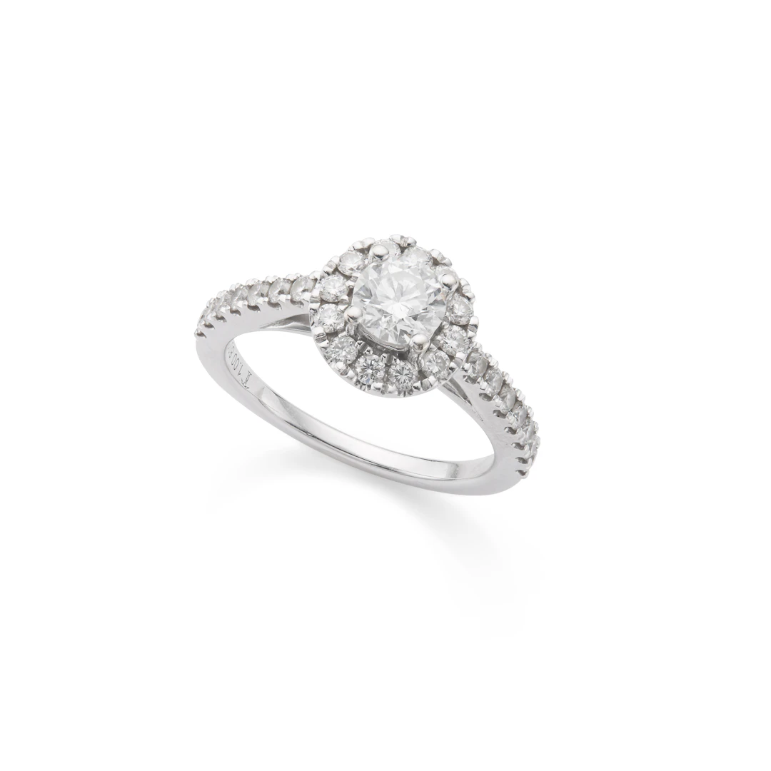 A white gold and diamond cluster ring