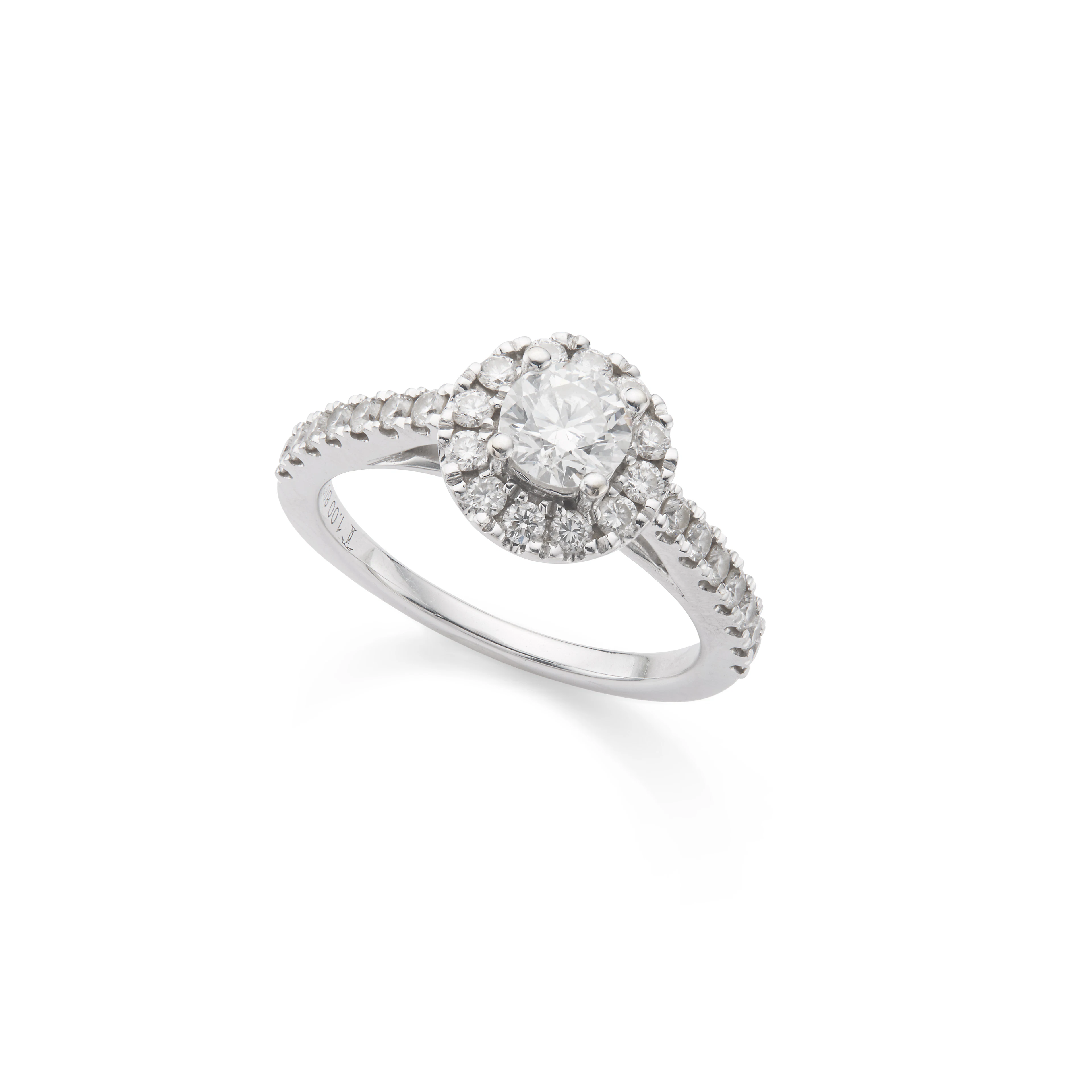 A white gold and diamond cluster ring