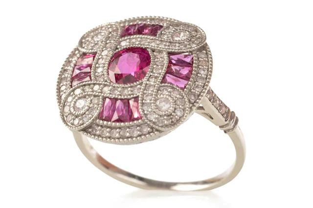 RUBY AND DIAMOND DRESS RING 21ST CENTURY