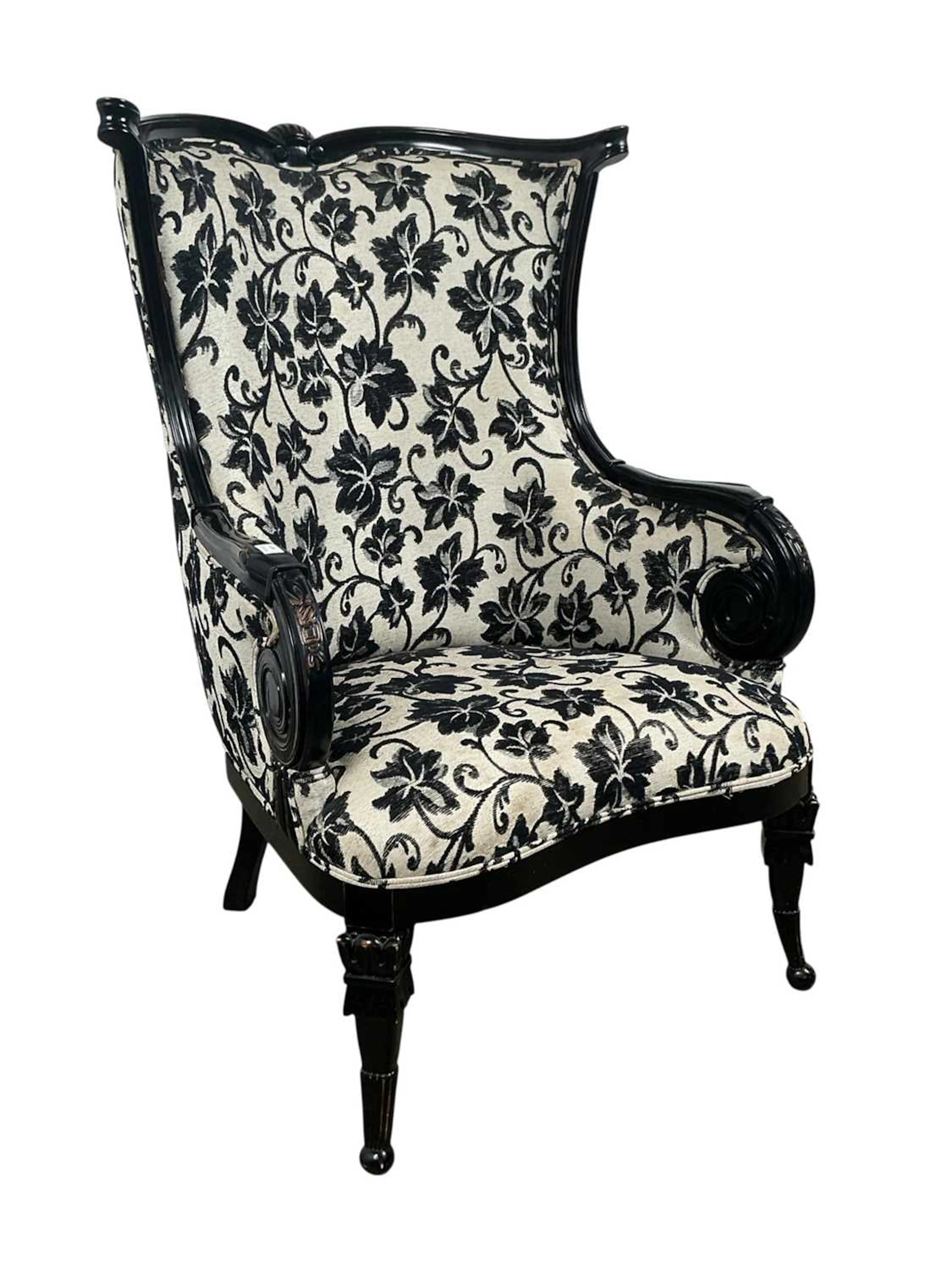 REPRODUCTION EBONISED LOUNGE CHAIR LATE 20TH CENTURY
