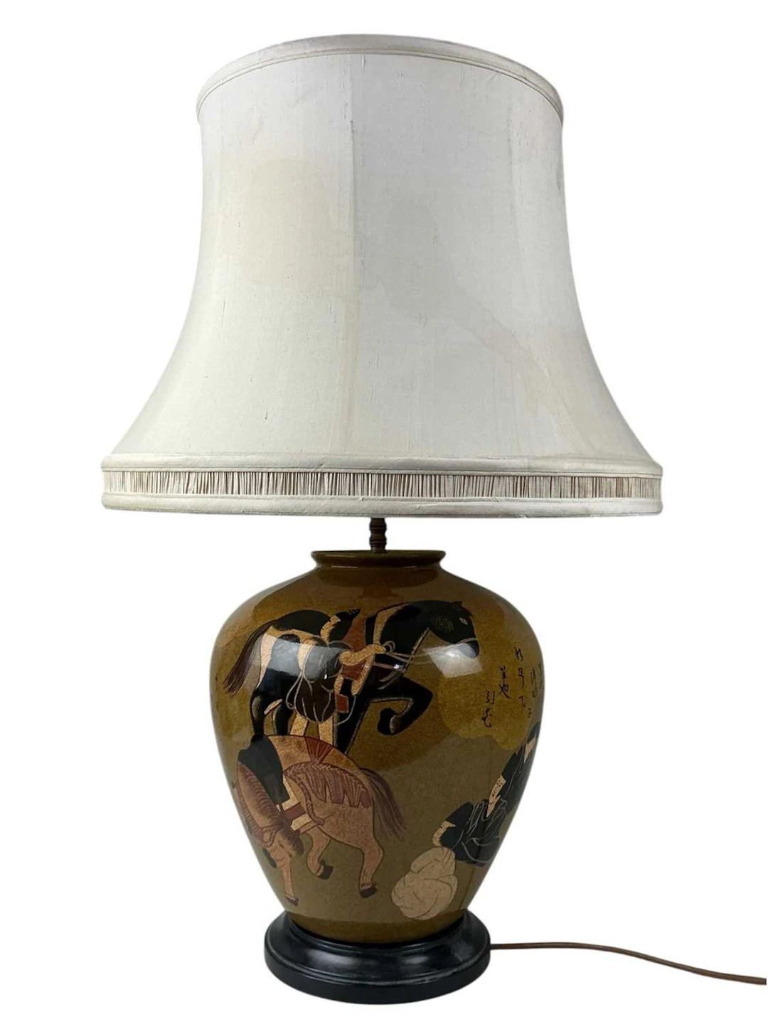 CHINESE STYLE TABLE LAMP, LATE 20TH/EARLY 21ST CENTURY AND A BRASS TABLE LAMP