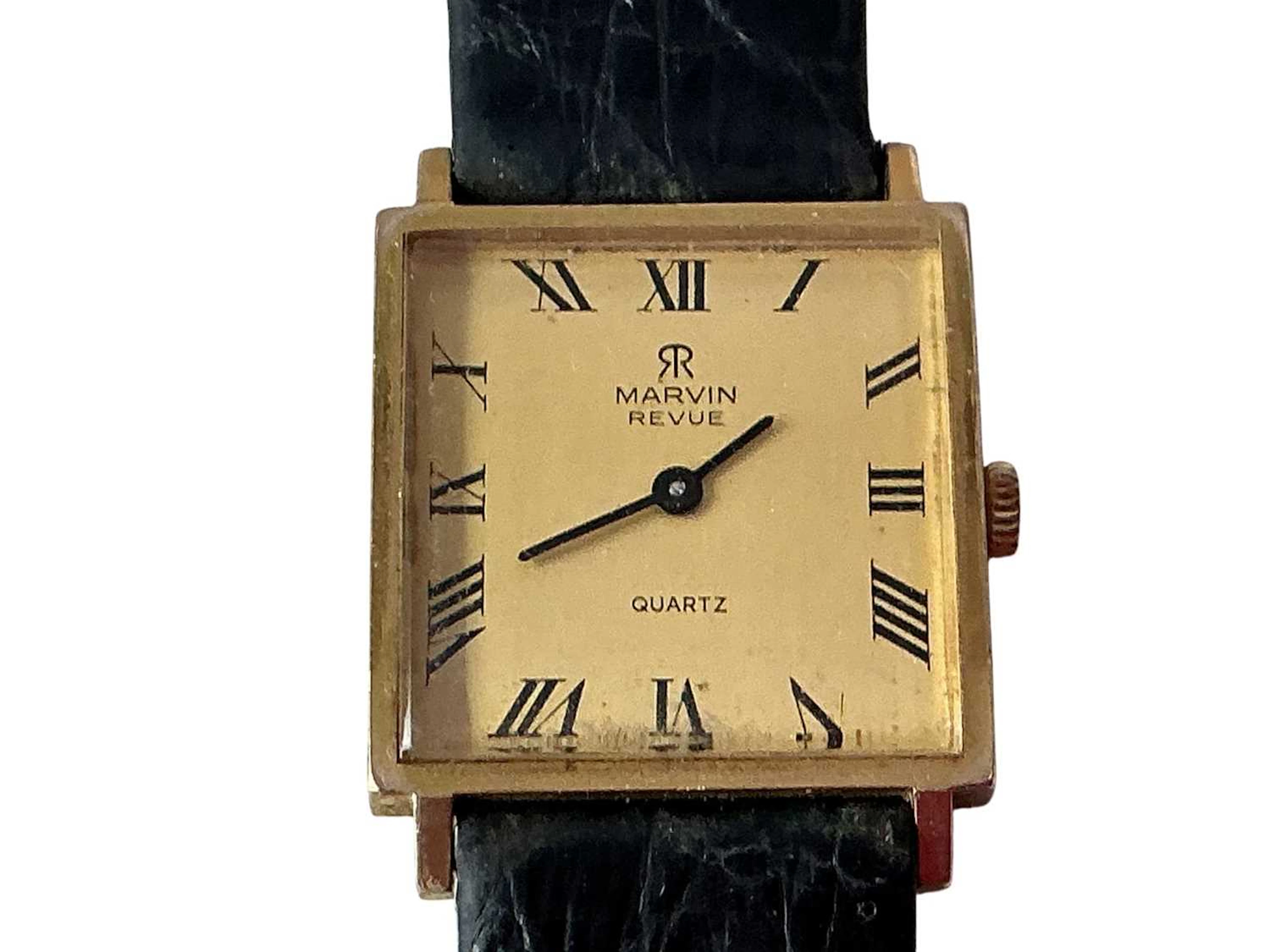GENT'S MARVIN REVUE GOLD CASED WRIST WATCH MID/LATE 20TH CENTURY
