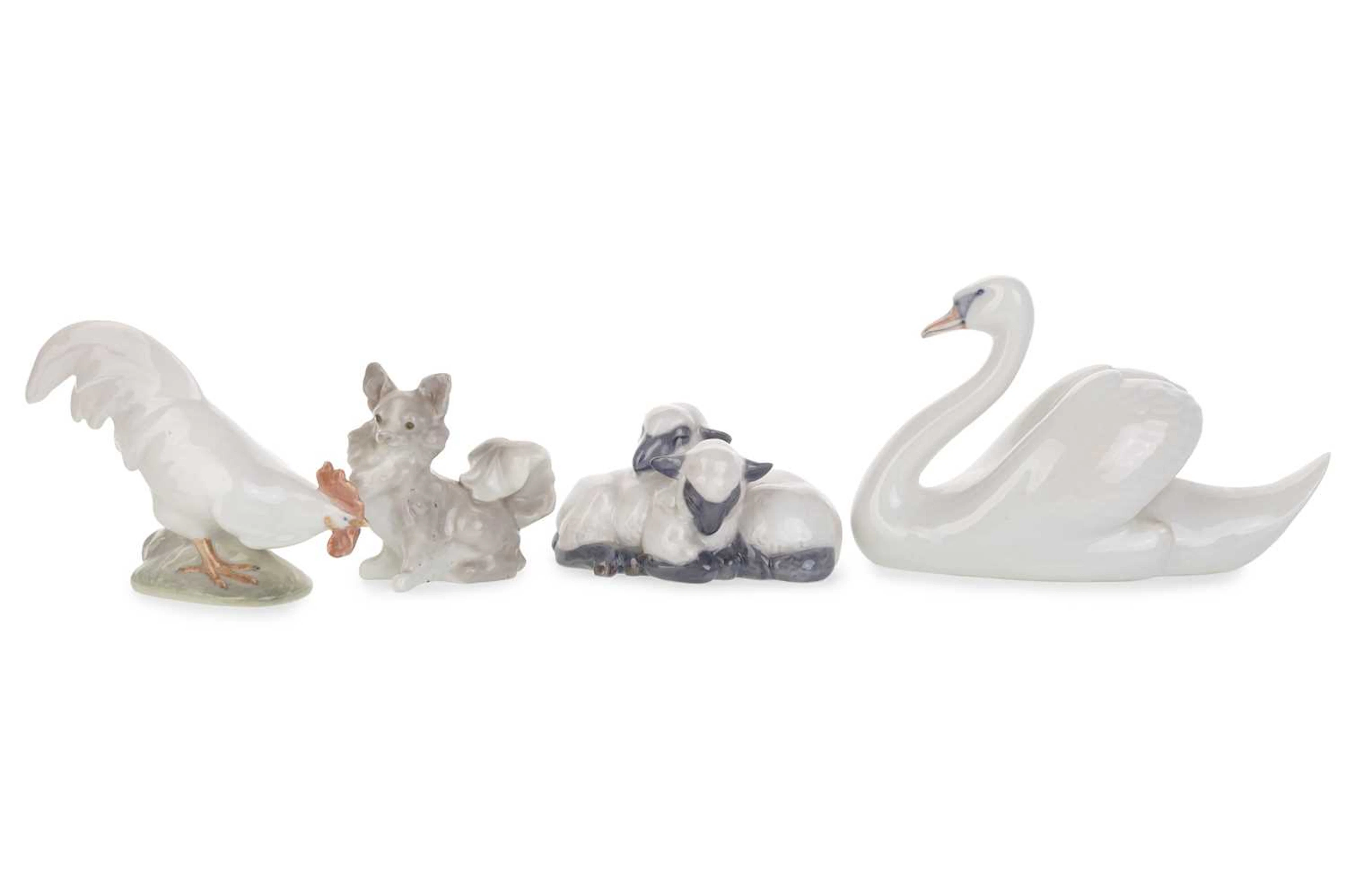 FOUR ROYAL COPENHAGEN FIGURES LATE 20TH CENTURY