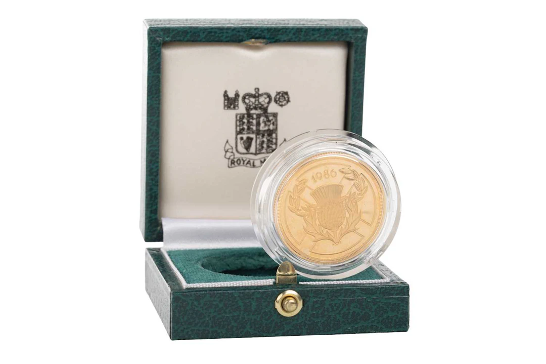 ELIZABETH II GOLD TWO POUND COIN 1986