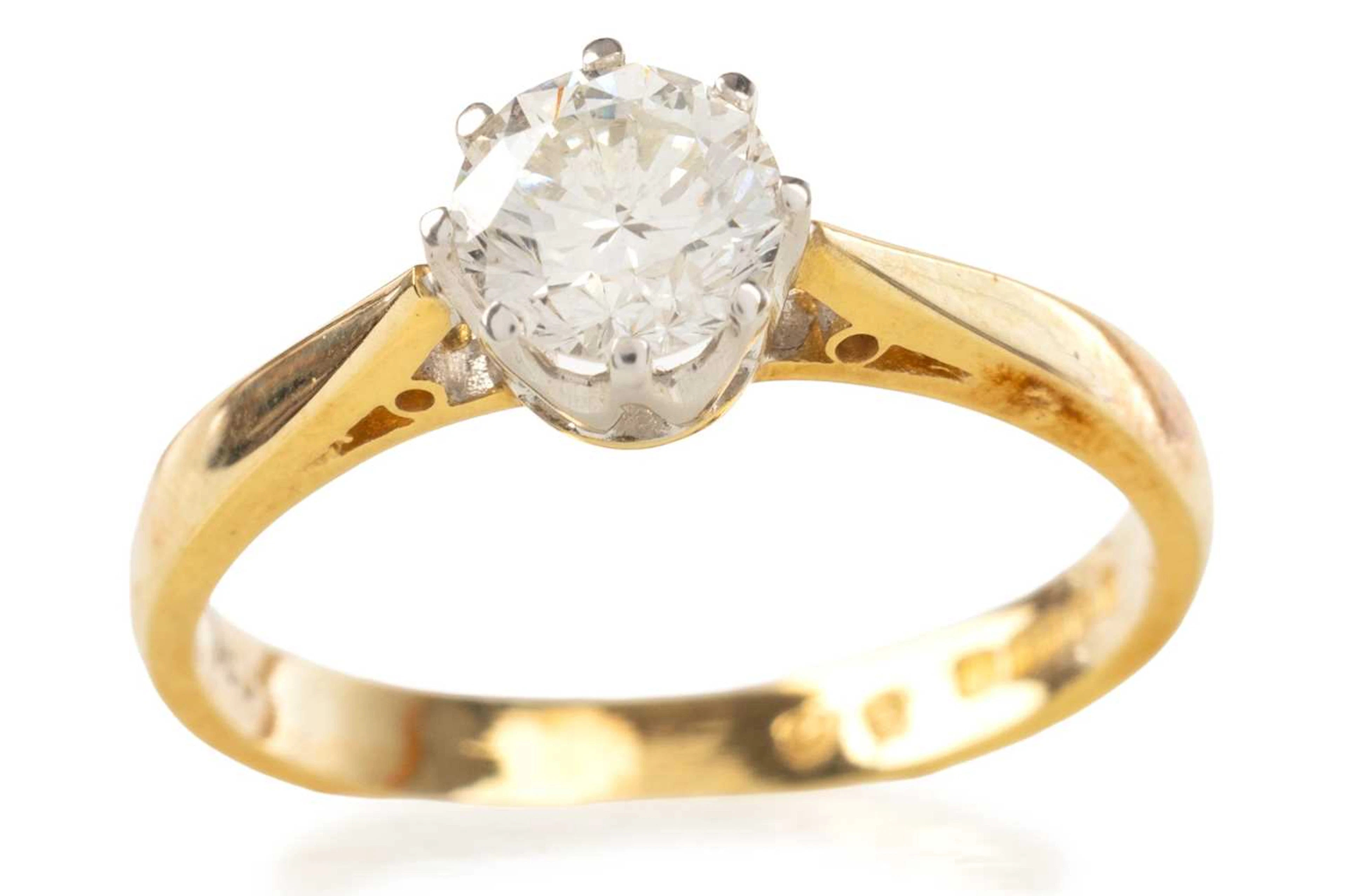DIAMOND SOLITAIRE RING LATE 20TH CENTURY