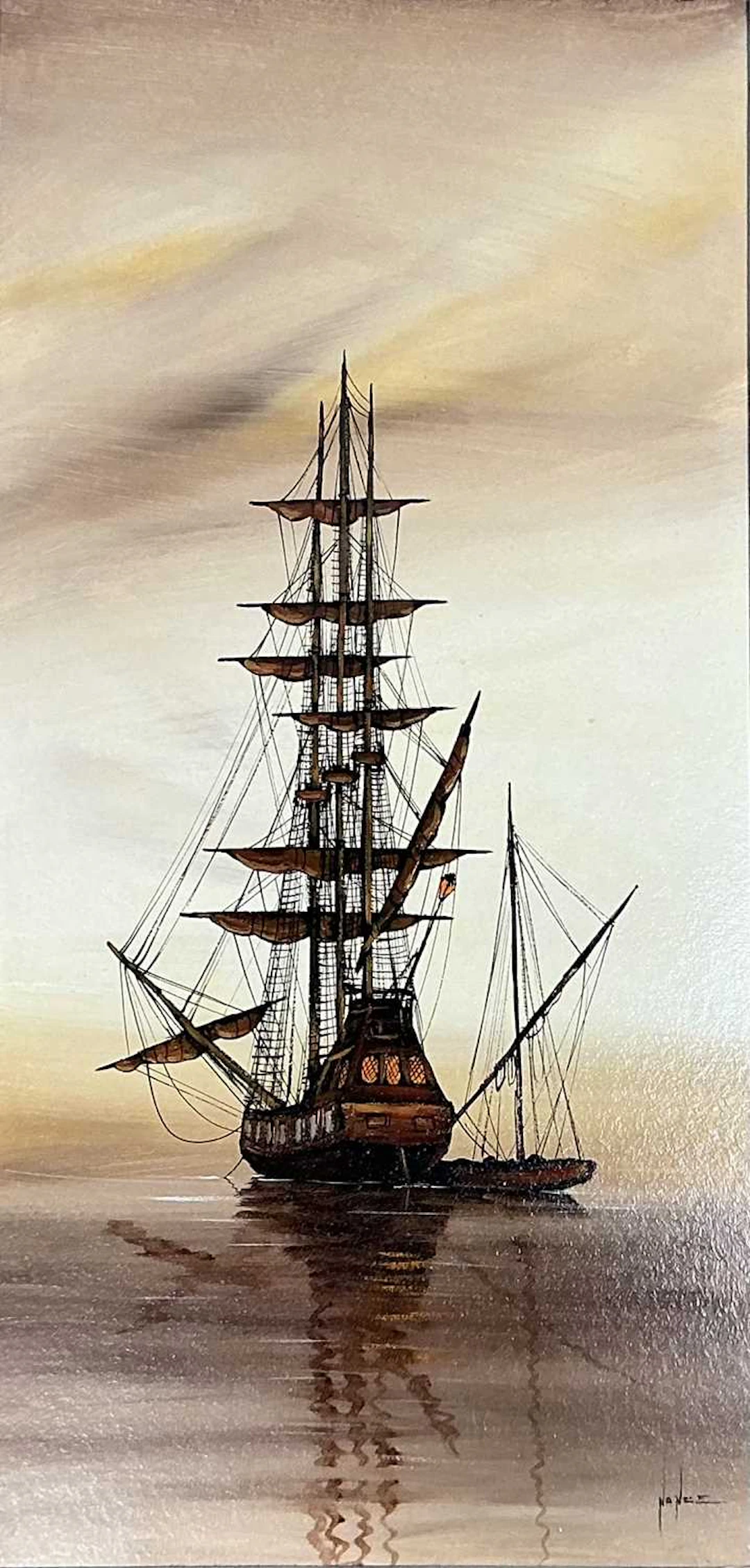 MIKE NANCE SAILING SHIPS AND COUNTRY SCENE