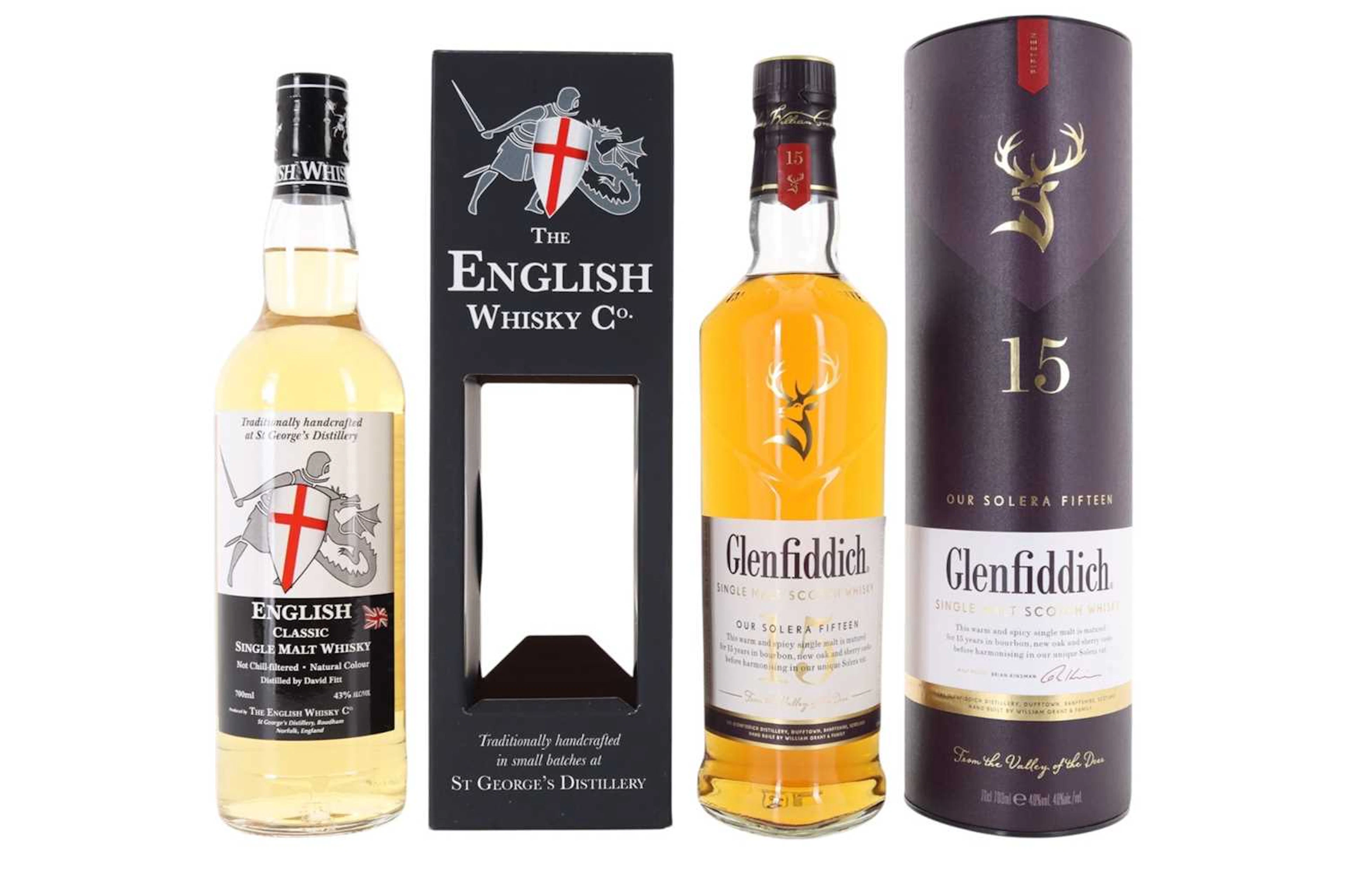 GLENFIDDICH 15 YEAR OLD AND THE ENGLISH WHISKY CO. CLASSIC SINGLE MALT
